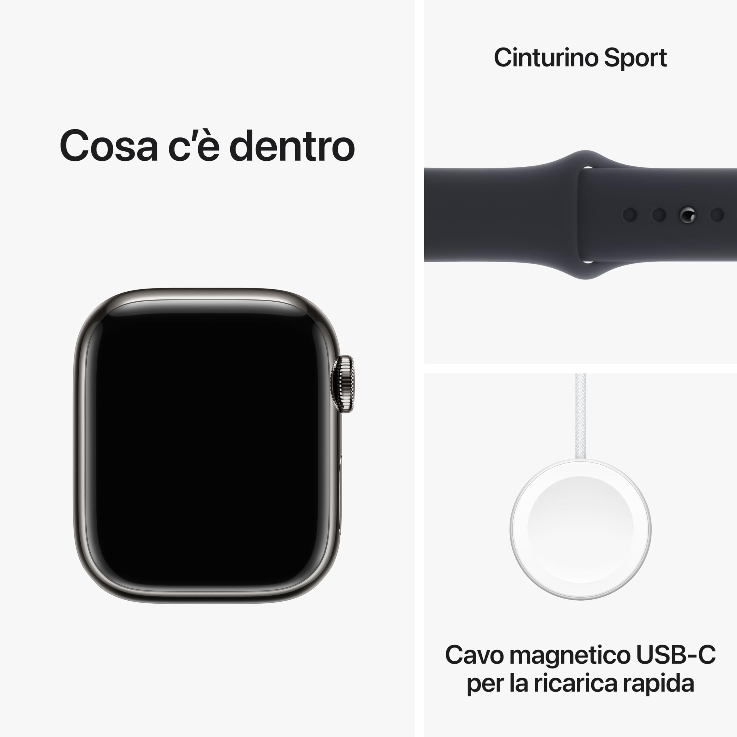 Apple Watch Series 9 smartwatch 41mm GPS Cellular grafite S/M