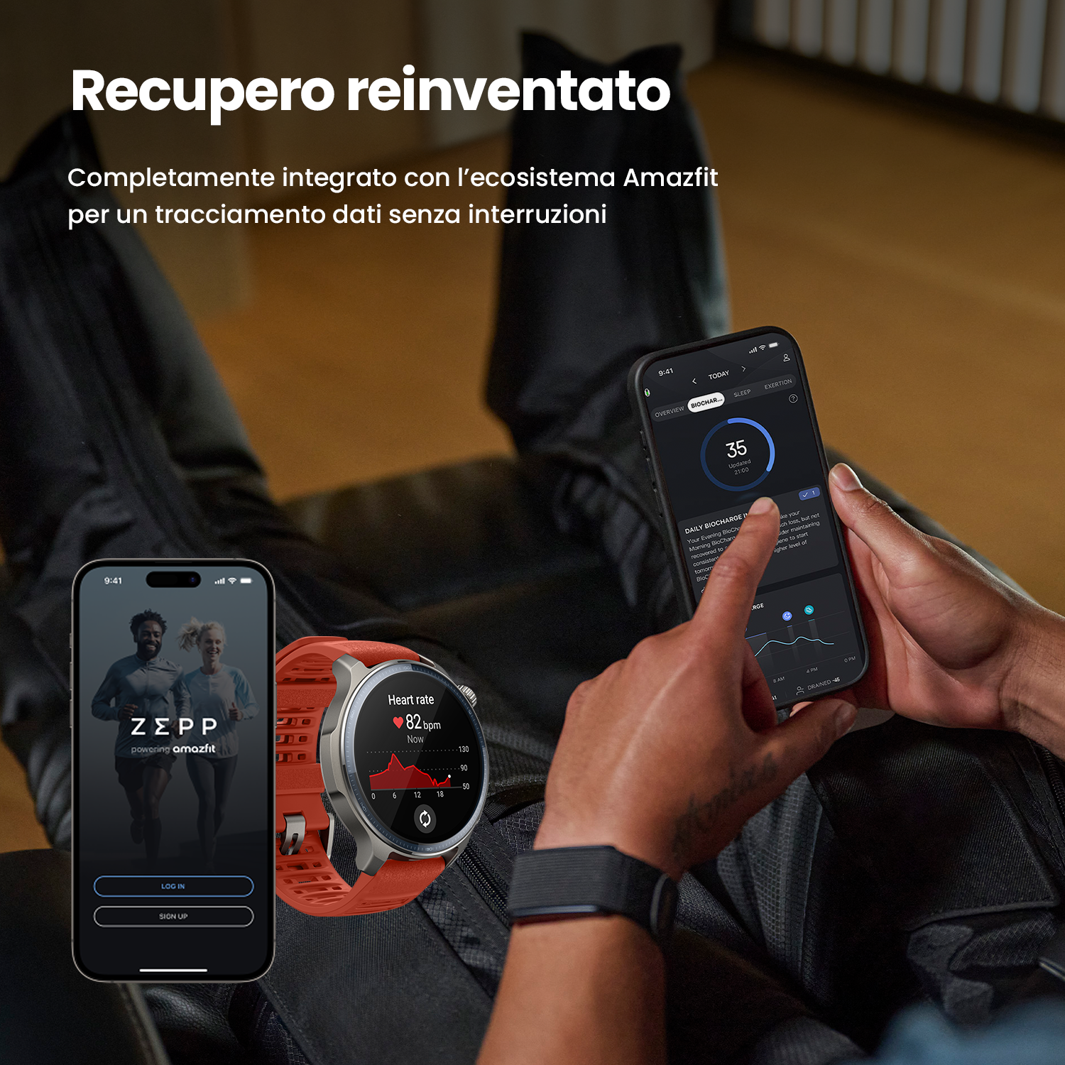 Amazfit Helio Strap fitness tracker nero 10 giorni