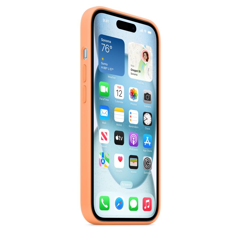 Apple Custodia MagSafe iPhone 15 cover silicone Aranciata