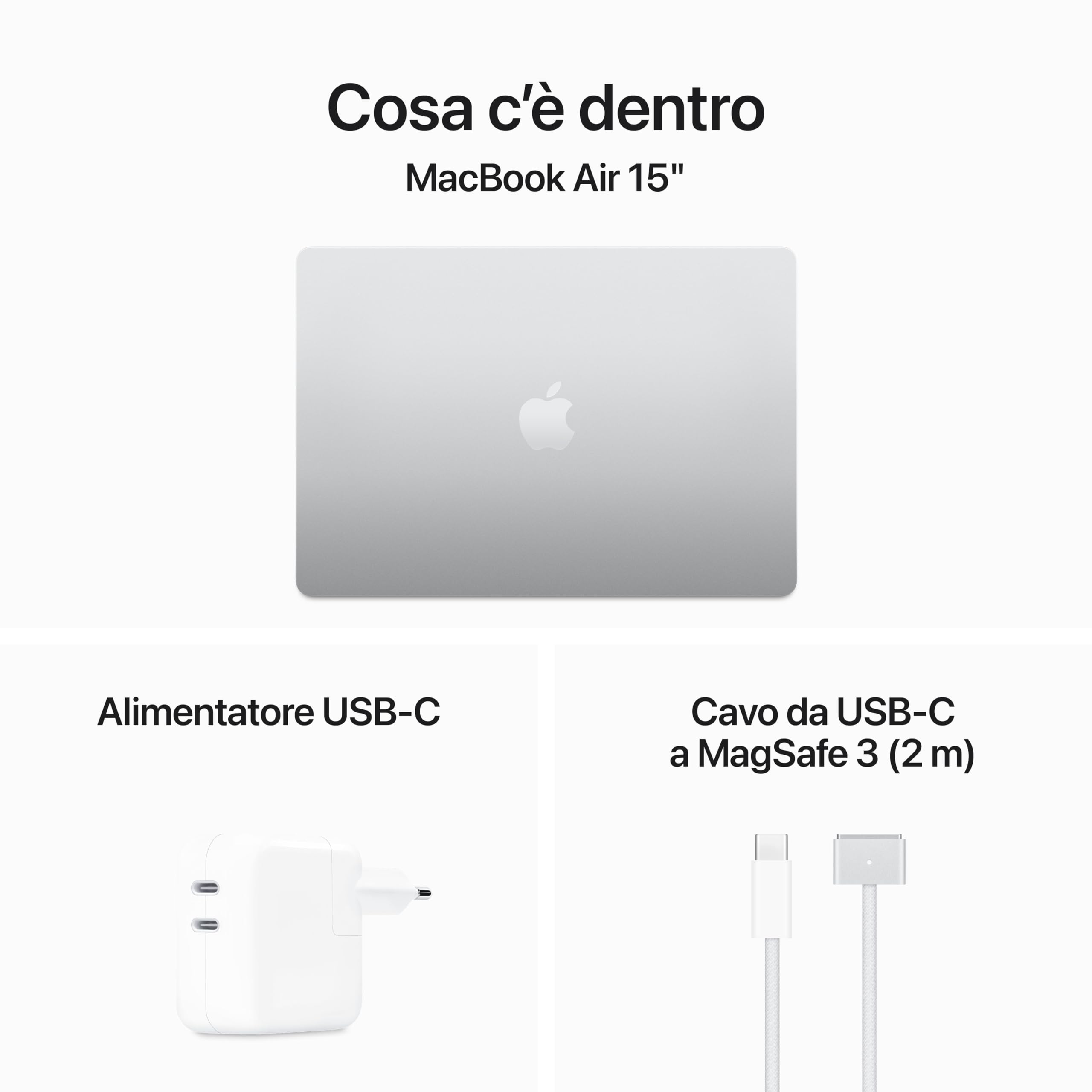 Apple MacBook Air 15 M3 2024 portatile 16GB 512GB Argento