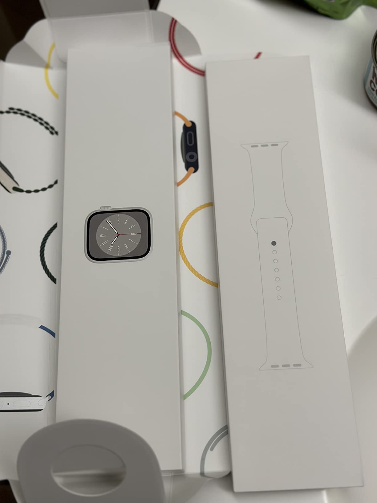 Apple Watch Series 8 GPS 45mm smartwatch argento cinturino bianco ossigeno