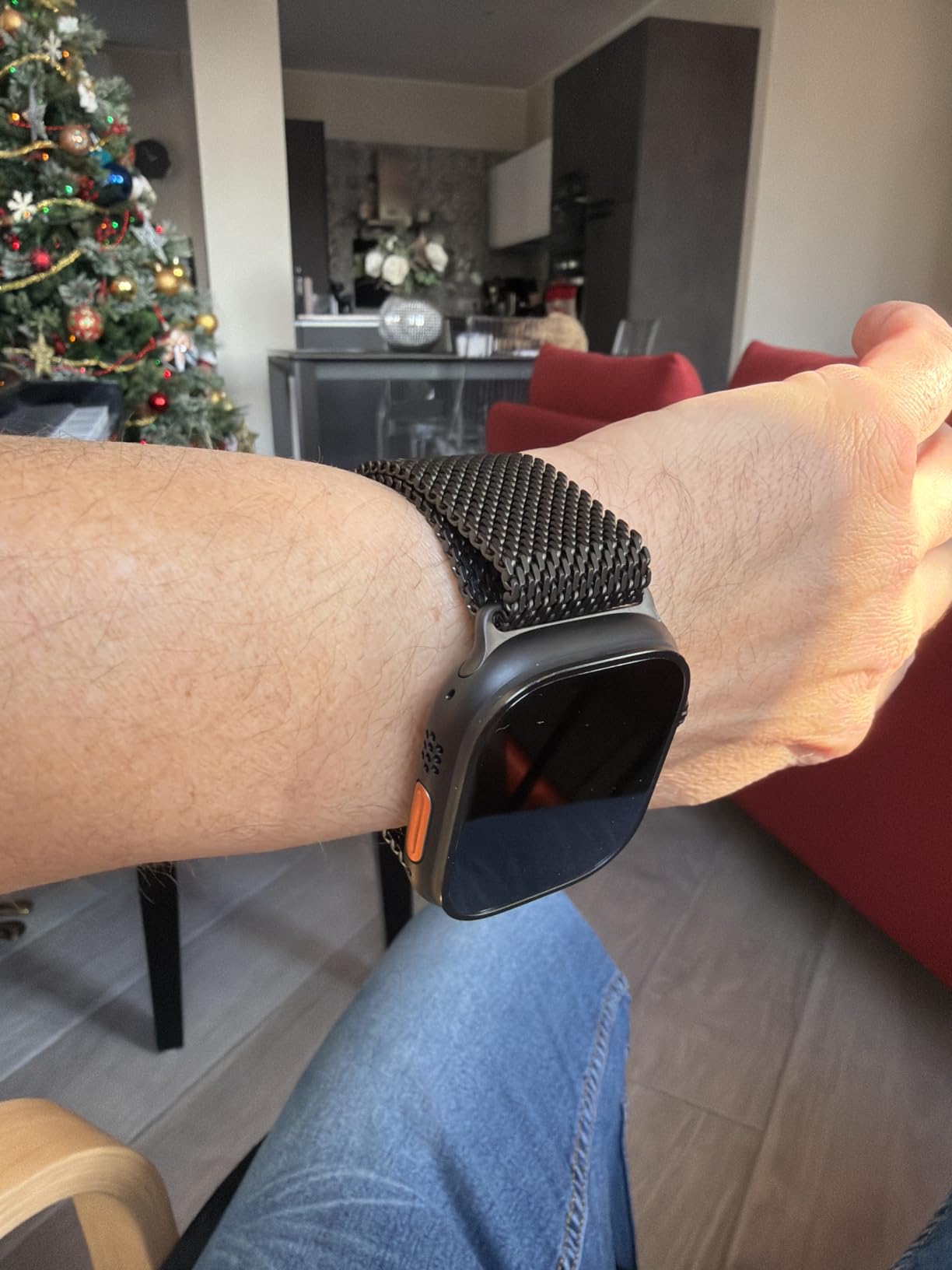 Apple Watch Loop Maglia Milanese 49mm Cinturino titanio Naturale Large