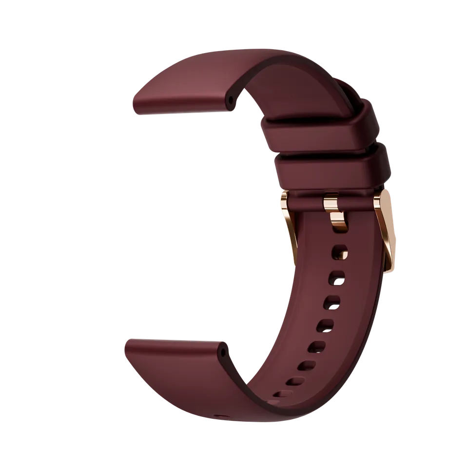 Maoo cinturino silicone rosso fibbia oro 20mm