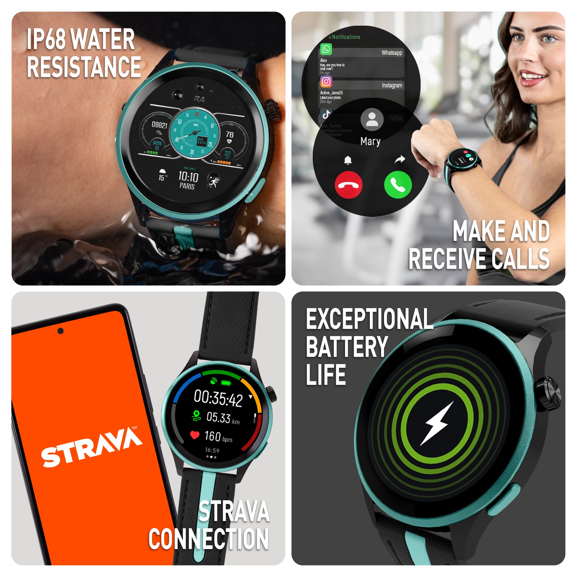 Reflex Active Venture 400 R smartwatch nero verde GPS AMOLED