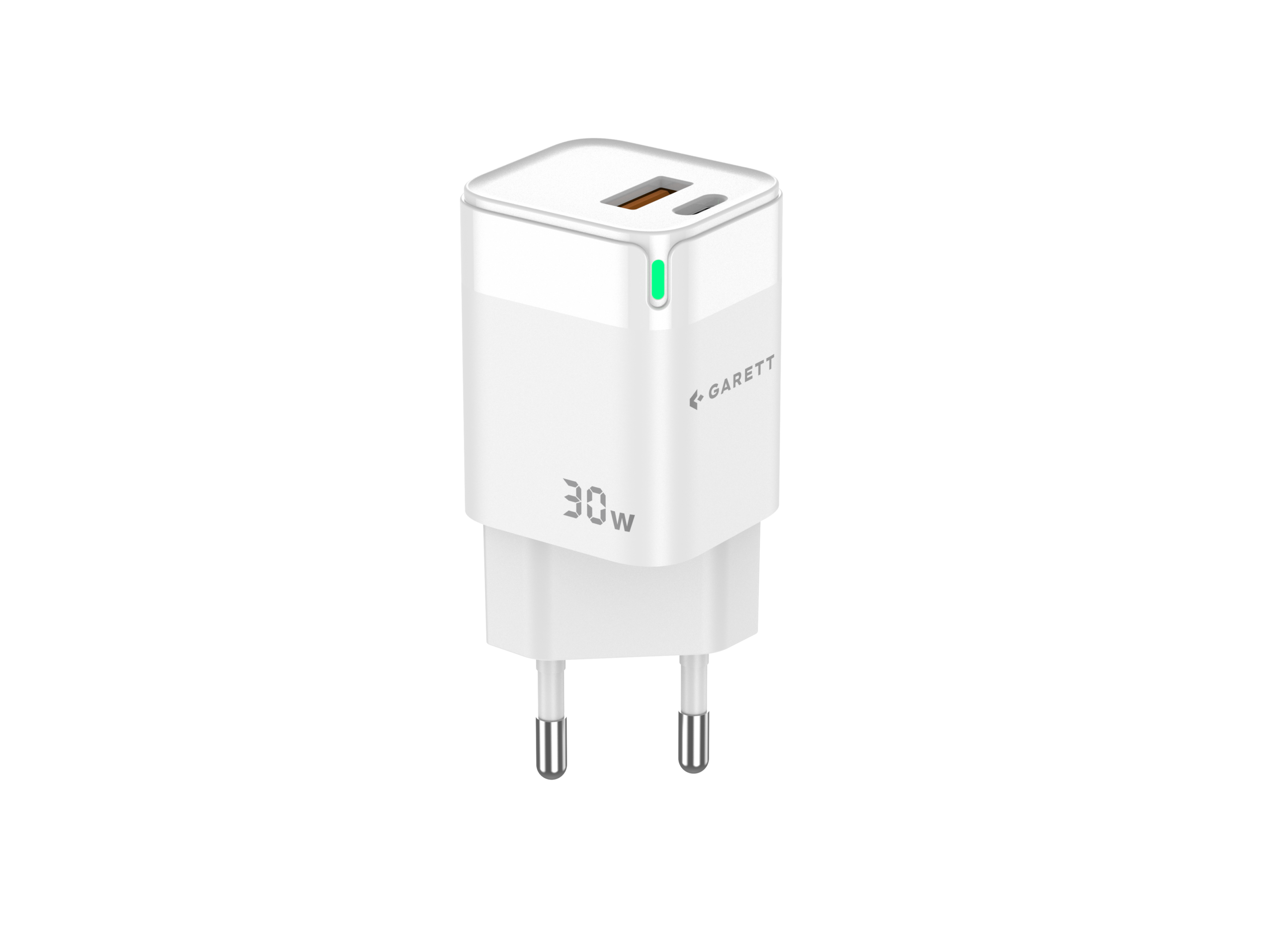 Garett Fast Charge caricatore GaN 30W PD QC bianco