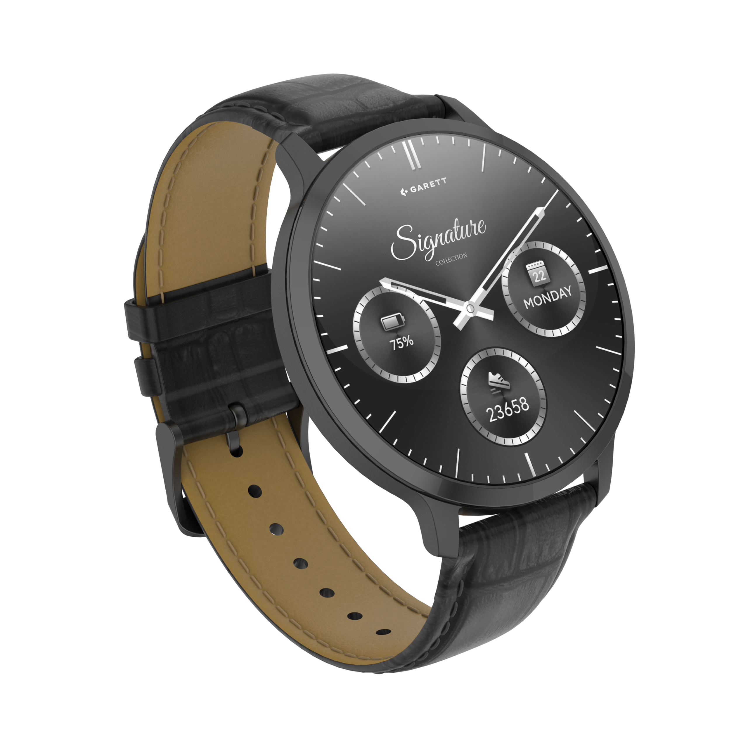 Garett Edge smartwatch nero acciaio con AMOLED