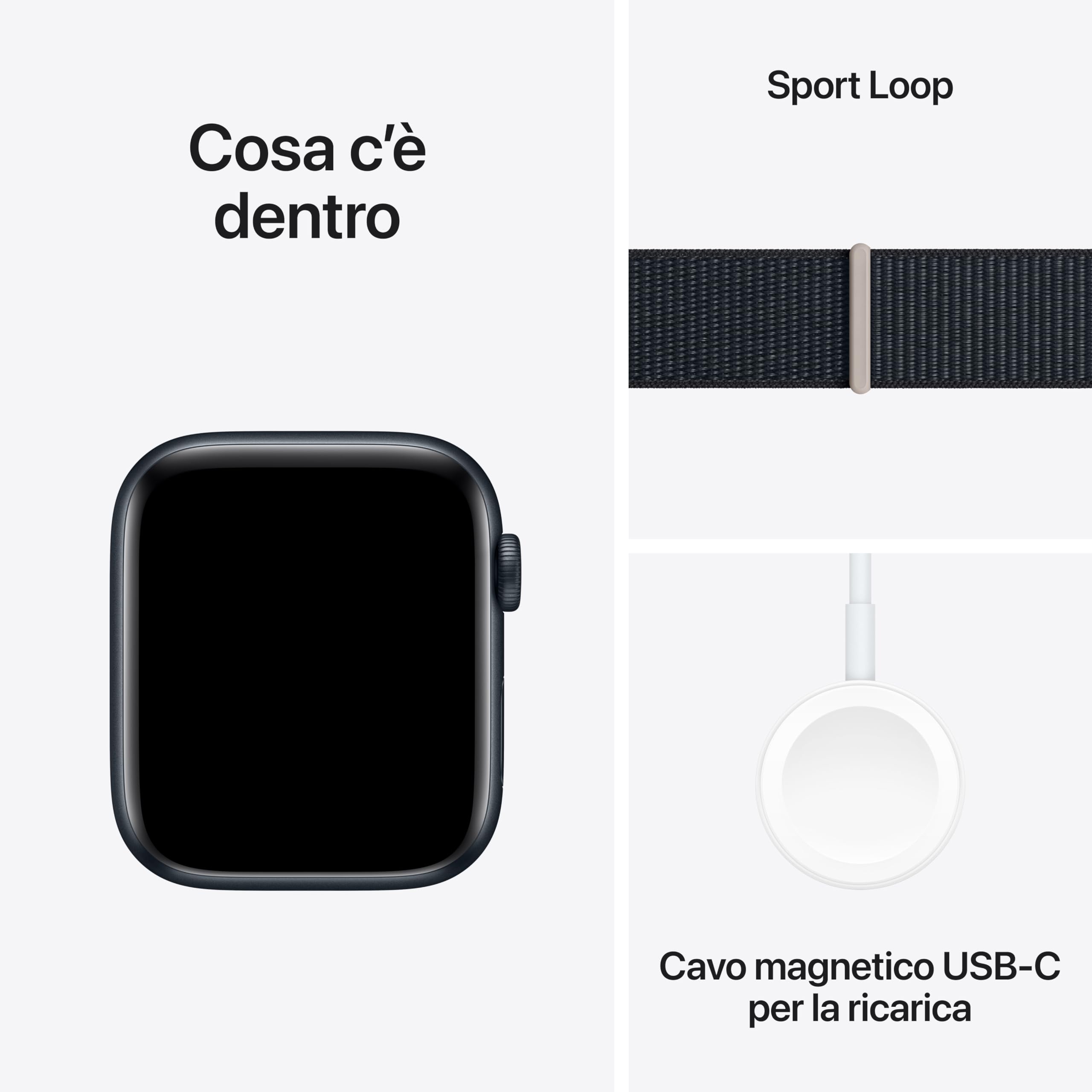 Apple Watch SE 2 Gen 2023 GPS 44 mm Smartwatch Mezzanotte Sport Loop