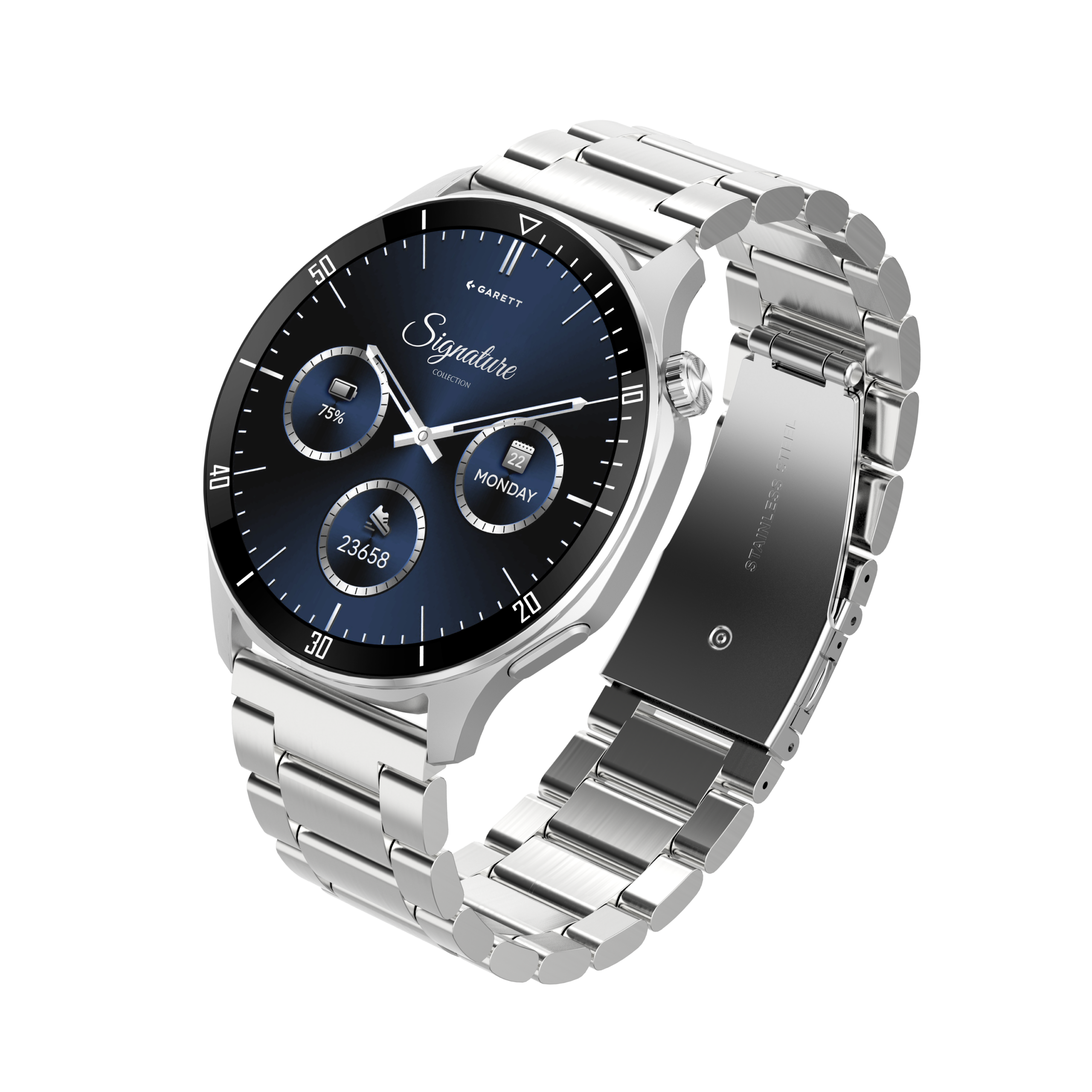 Garett Prime smartwatch argento display AMOLED