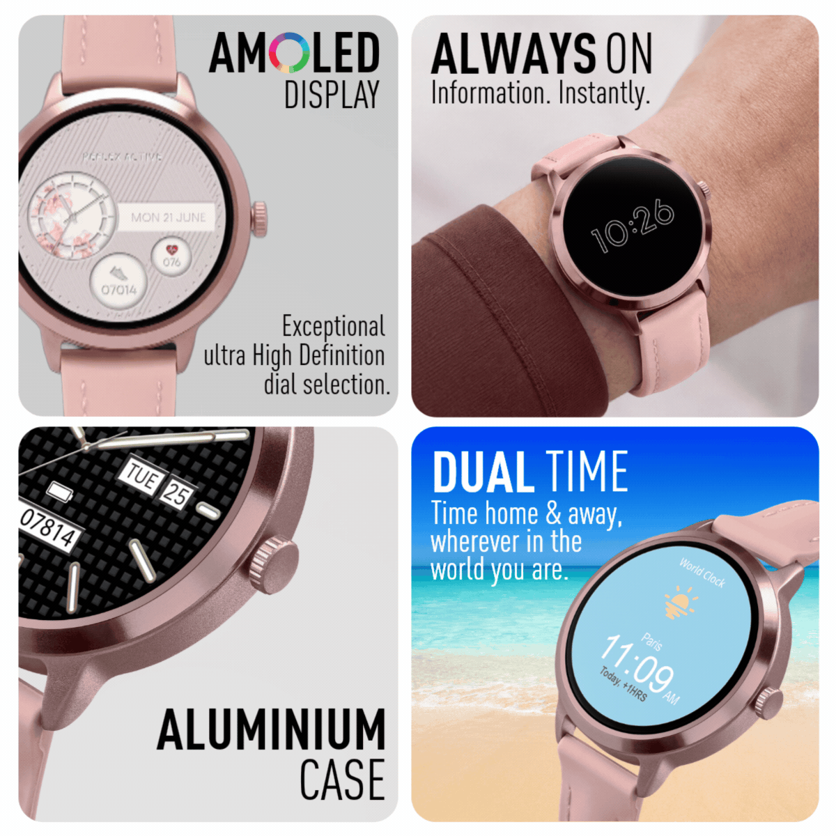 Reflex Active Spectra RA-SP-300R-21 smartwatch rosa AMOLED