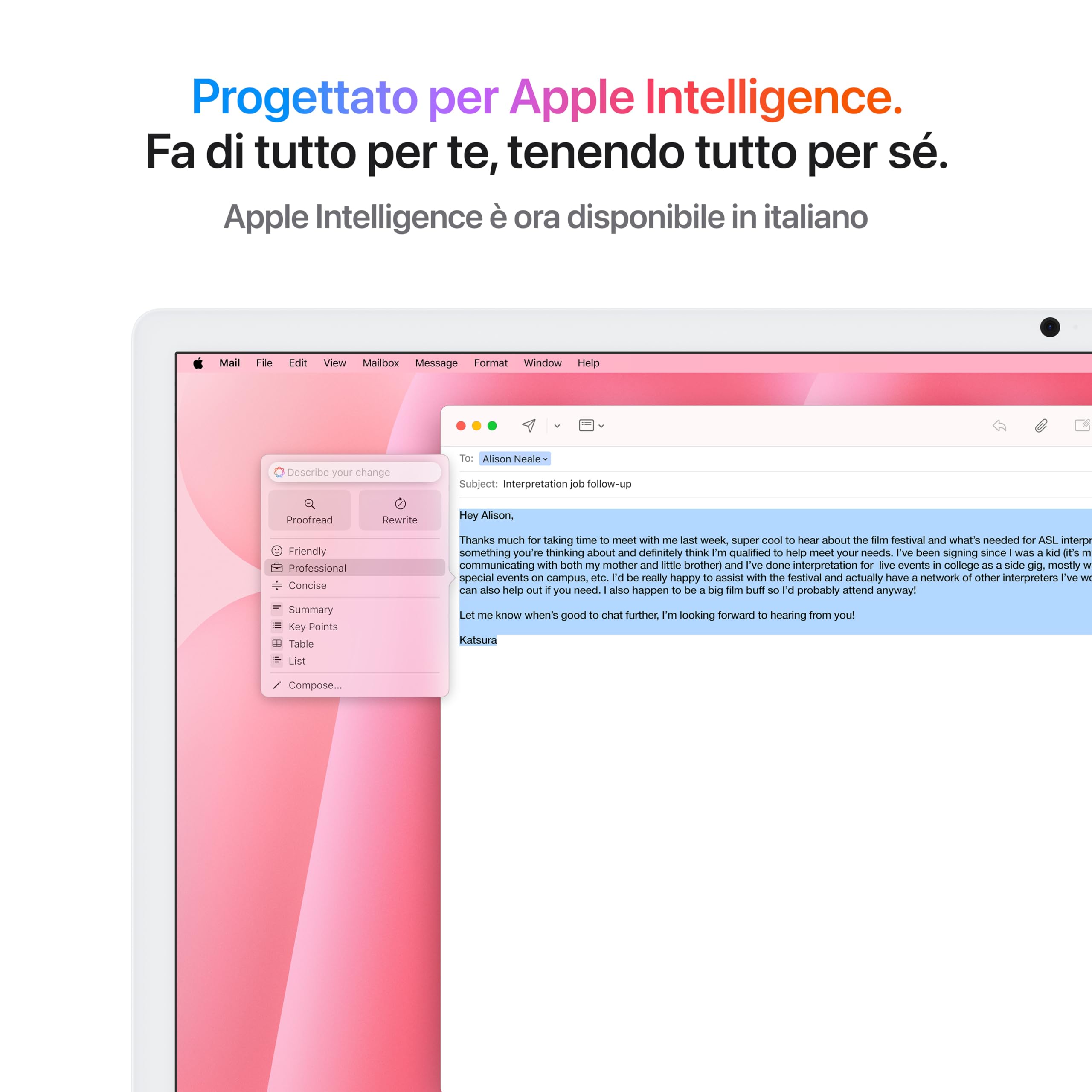 Apple iMac M4 computer desktop 24" 24GB 512GB rosa