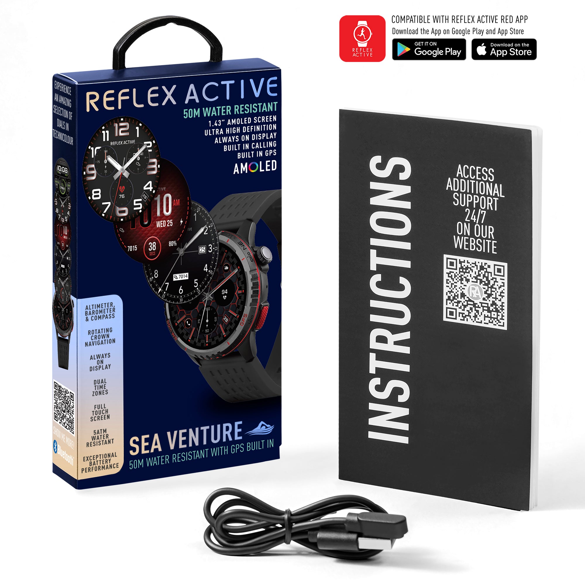 Reflex Active Venture 400 R smartwatch nero GPS AMOLED 50 m
