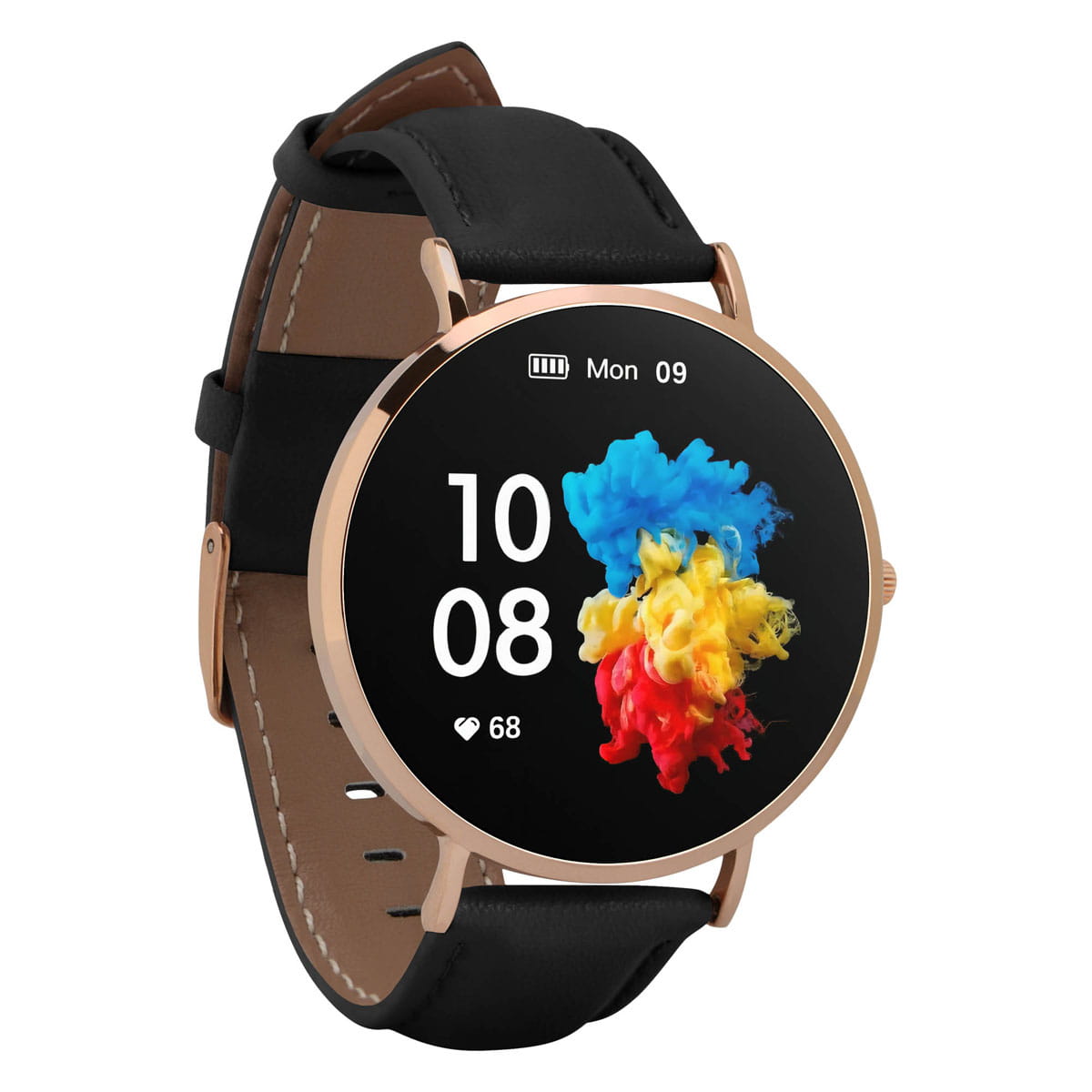 Garett Verona smartwatch AMOLED oro-nero pelle