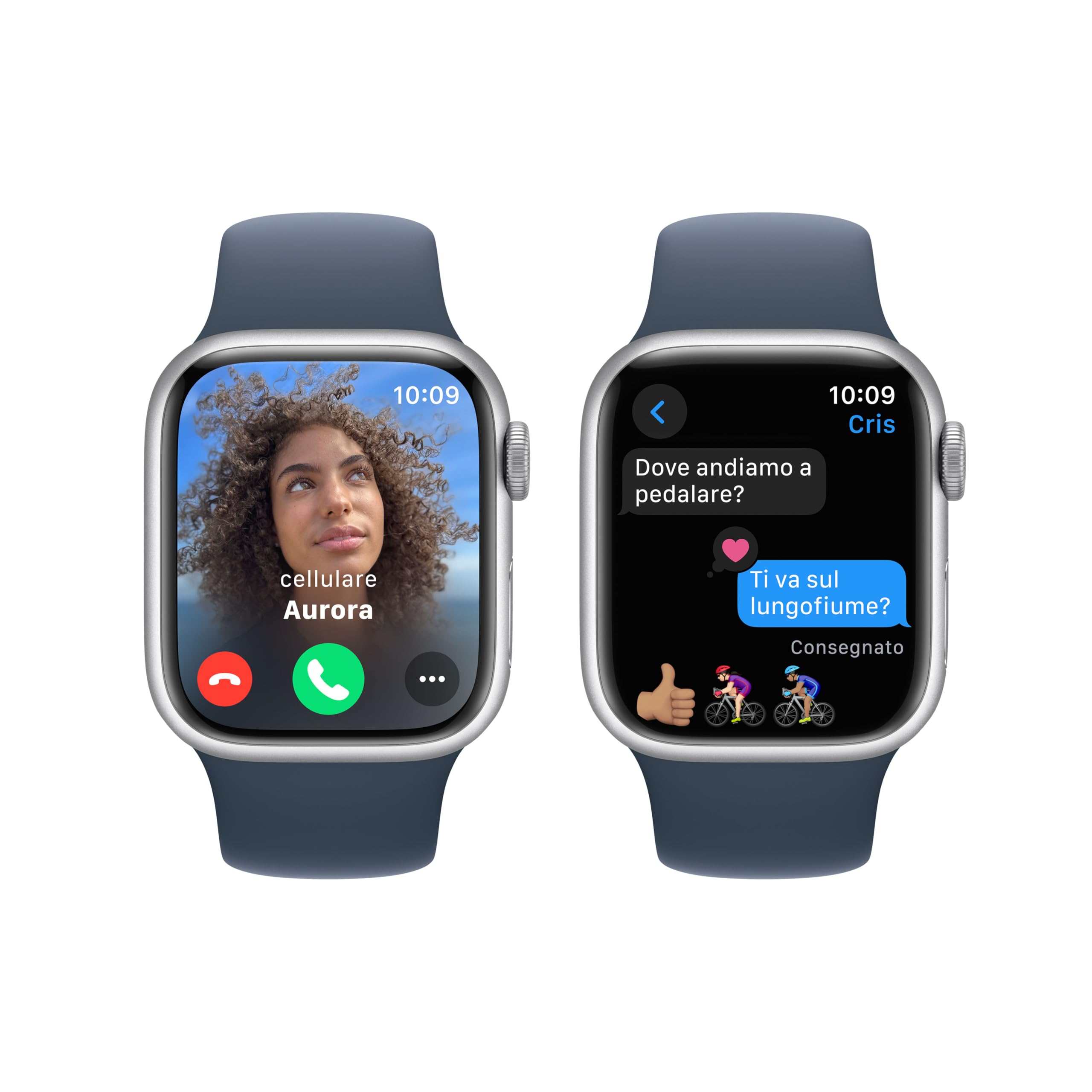 Apple Watch Series 9 41mm smartwatch GPS argento S/M