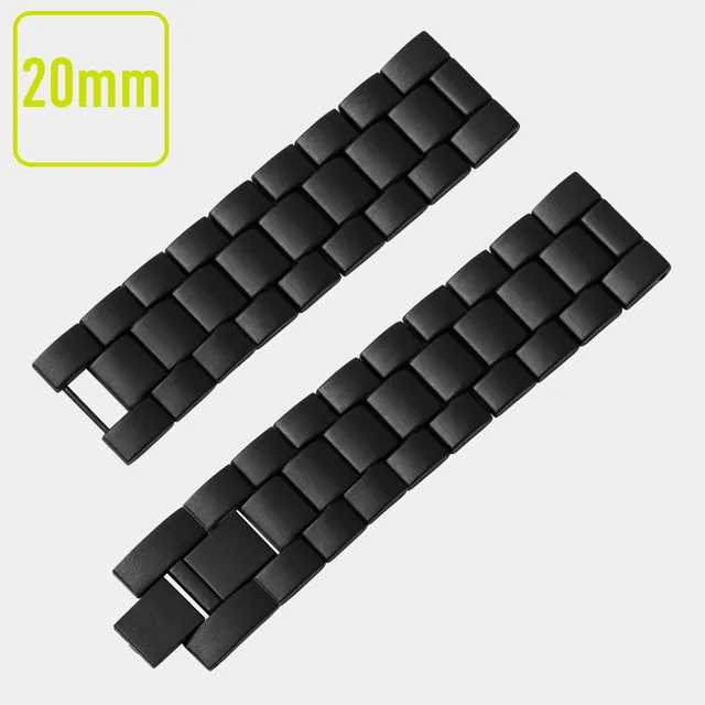 Reflex Active cinturino metallo nero 20mm bracciale link