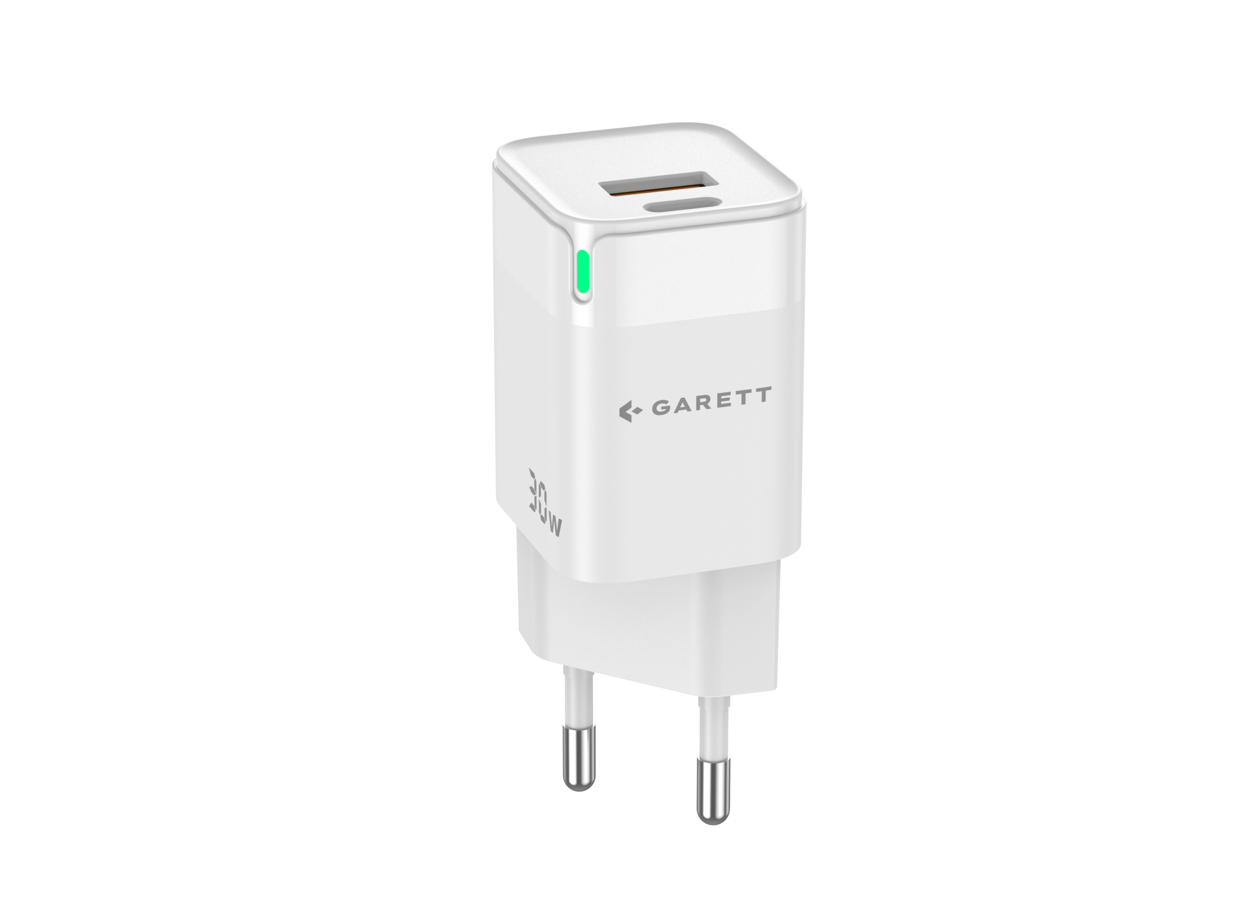 Garett Fast Charge caricatore GaN 30W PD QC bianco