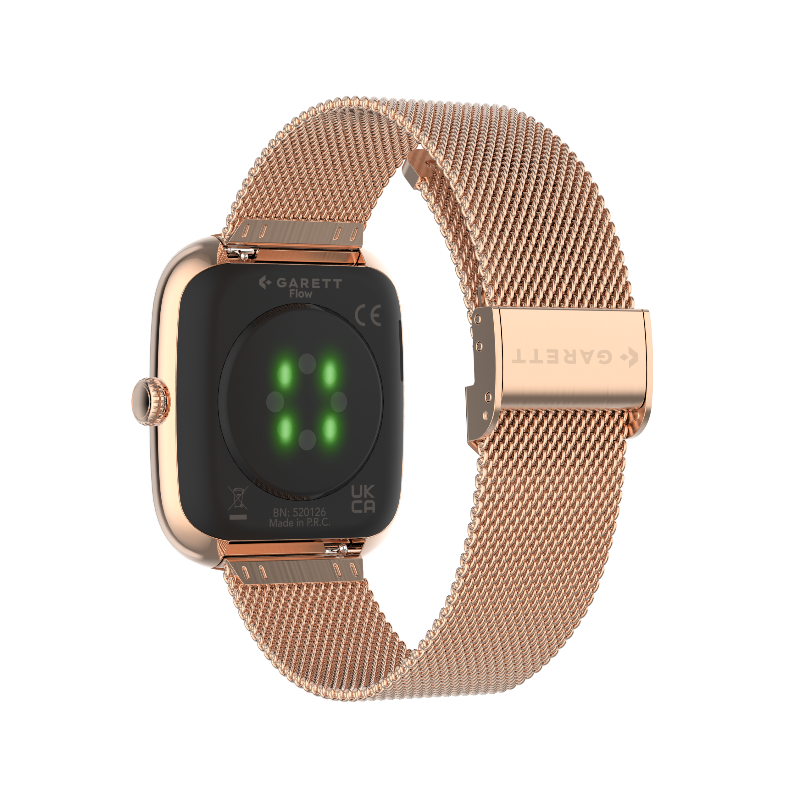 Garett Flow smartwatch oro rosa mesh AMOLED