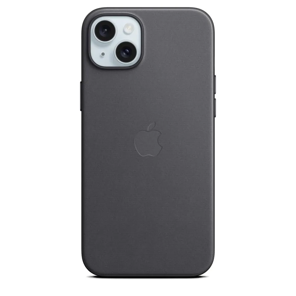 Apple FineWoven custodia iPhone 15 Plus MagSafe nera