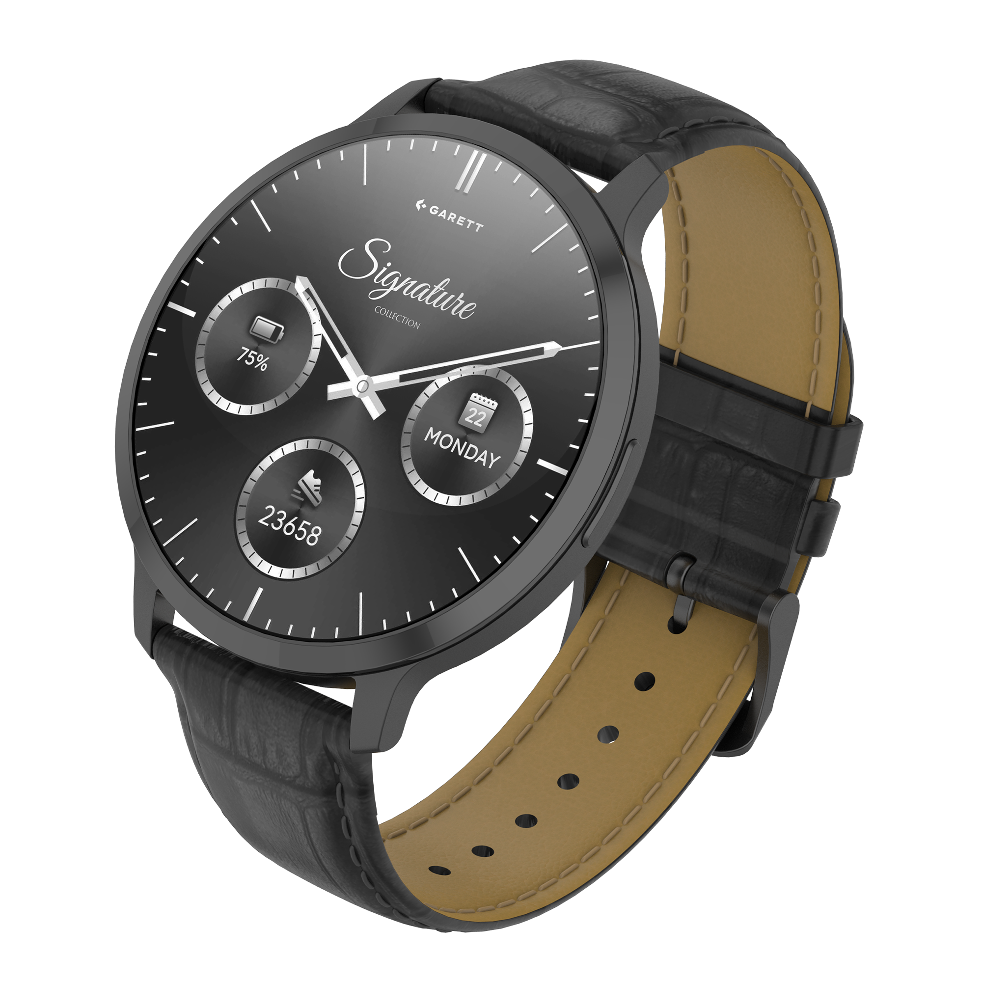 Garett Edge smartwatch nero acciaio con AMOLED