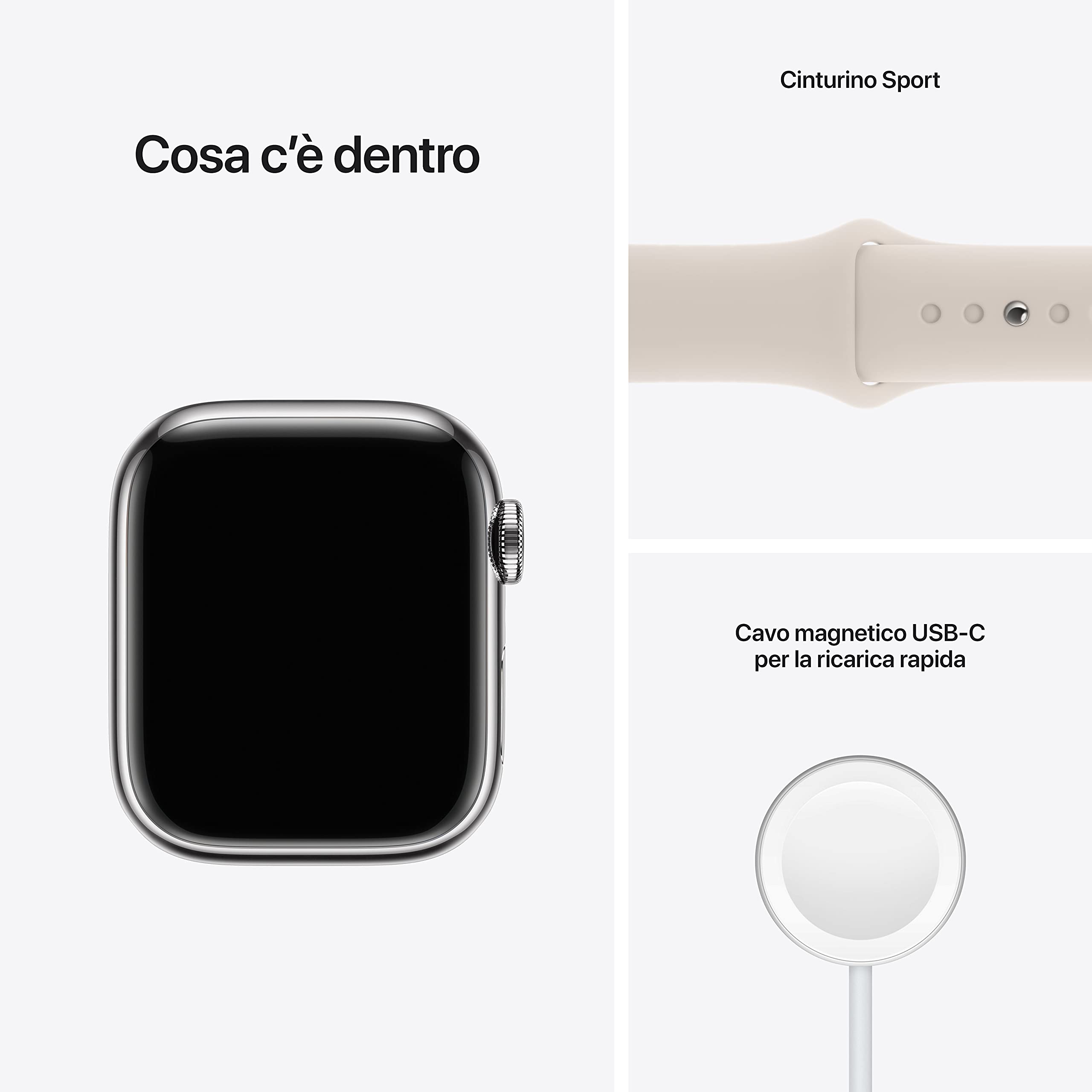 Apple Watch Series 7 GPS + Cellular smartwatch 41 mm argento