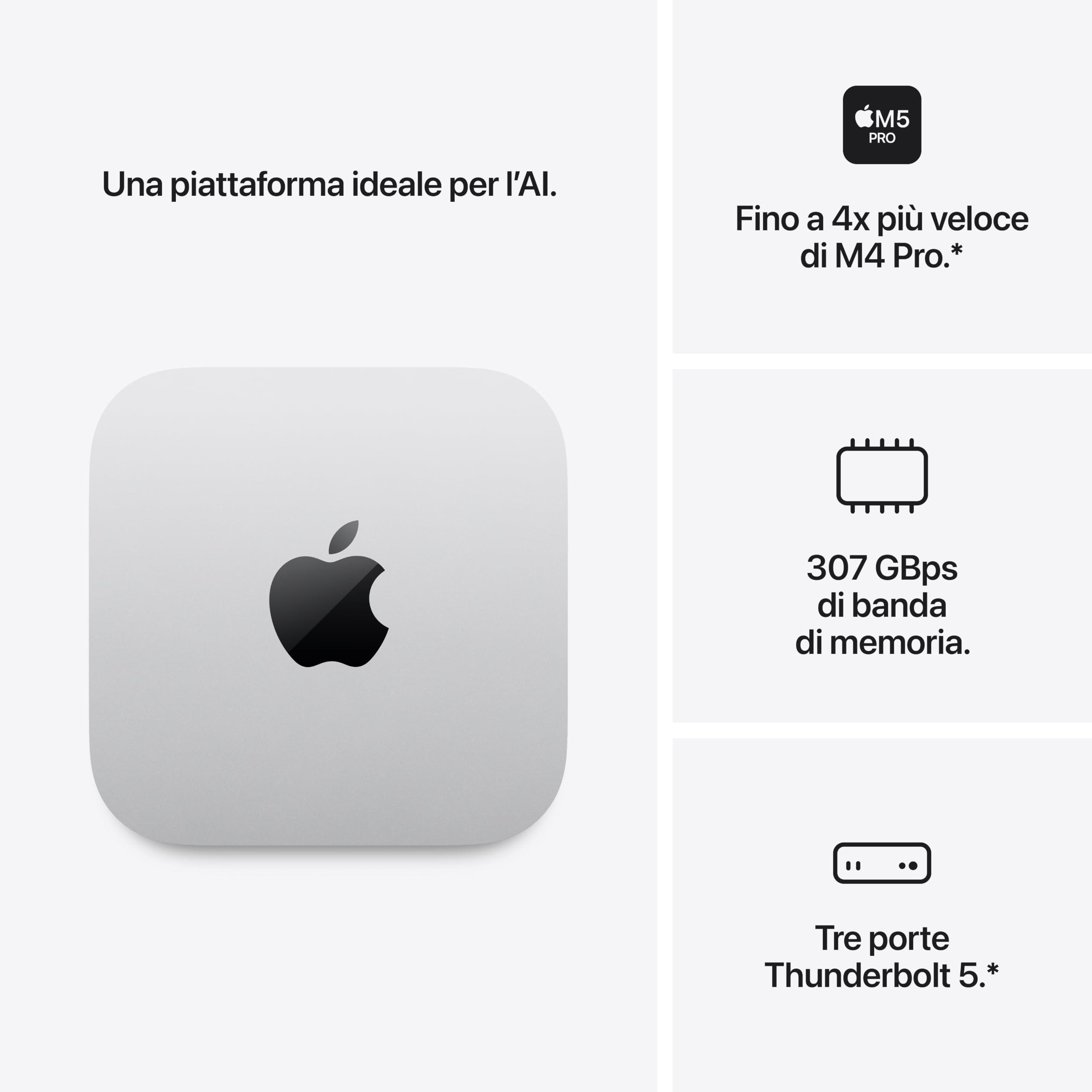 Apple Mac mini M5 Pro computer 512GB 24GB argento