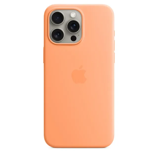 Apple iPhone 15 Pro Max custodia silicone Aranciata MagSafe