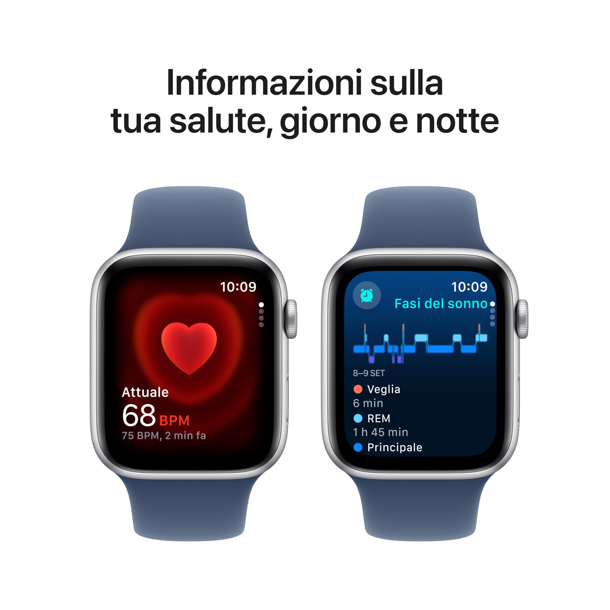 Apple Watch SE 2 gen GPS 44 mm smartwatch argento denim S/M