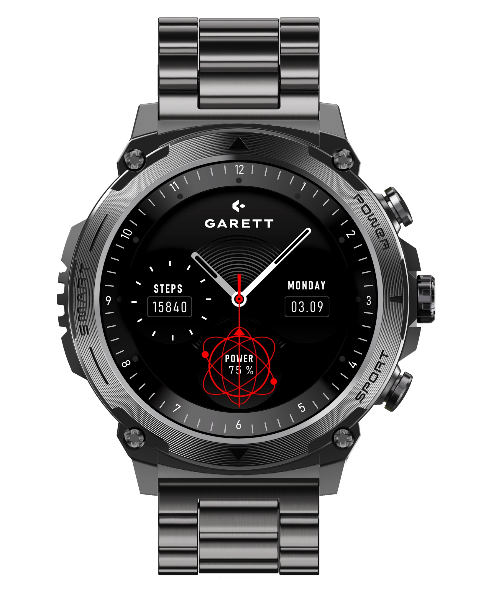 Garett Atom smartwatch nero acciaio 8 giorni