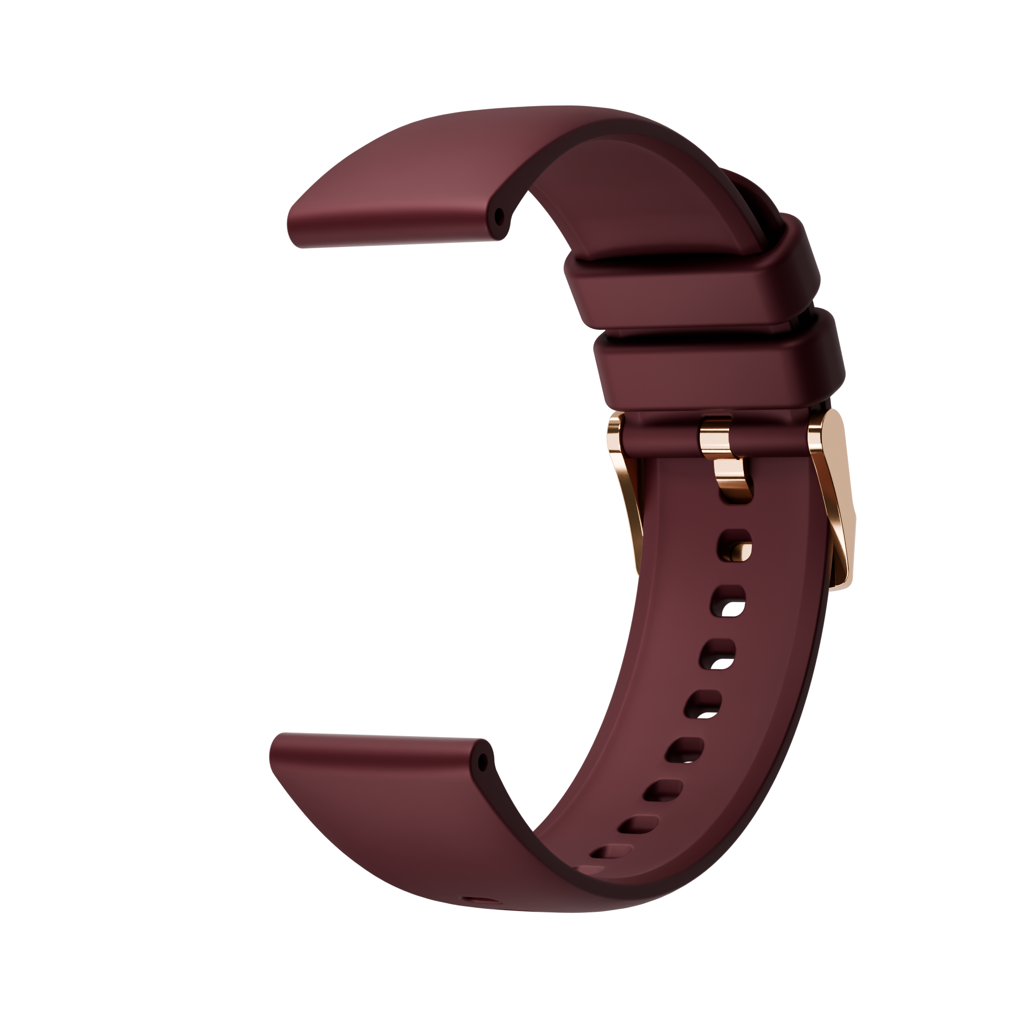 Maoo cinturino silicone rosso fibbia oro 20mm