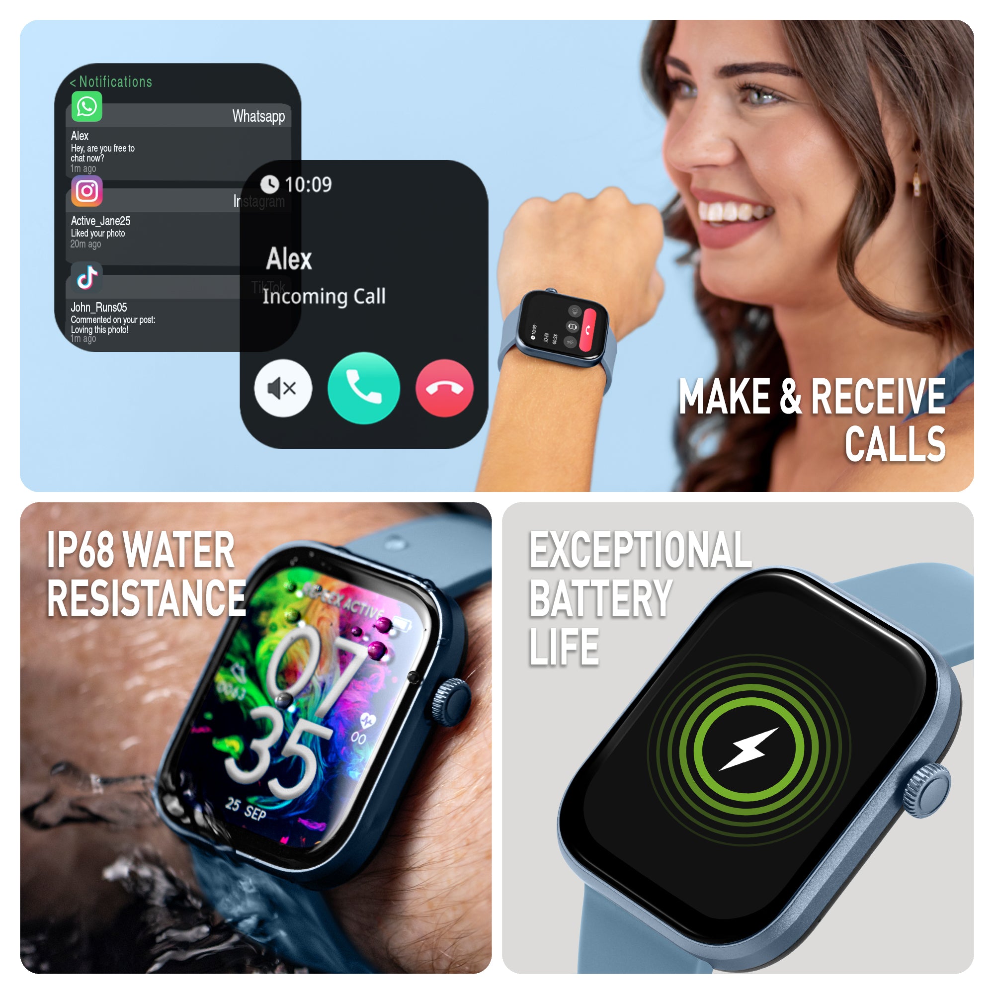 Reflex Active Spectra 300 S Lite smartwatch denim blue