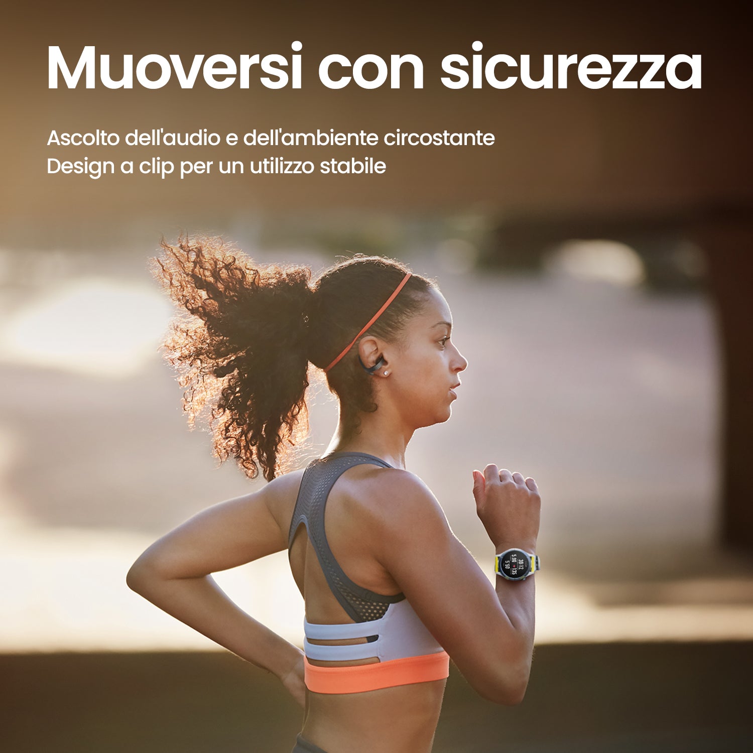 Amazfit auricolari open-ear sport ascolto leggero