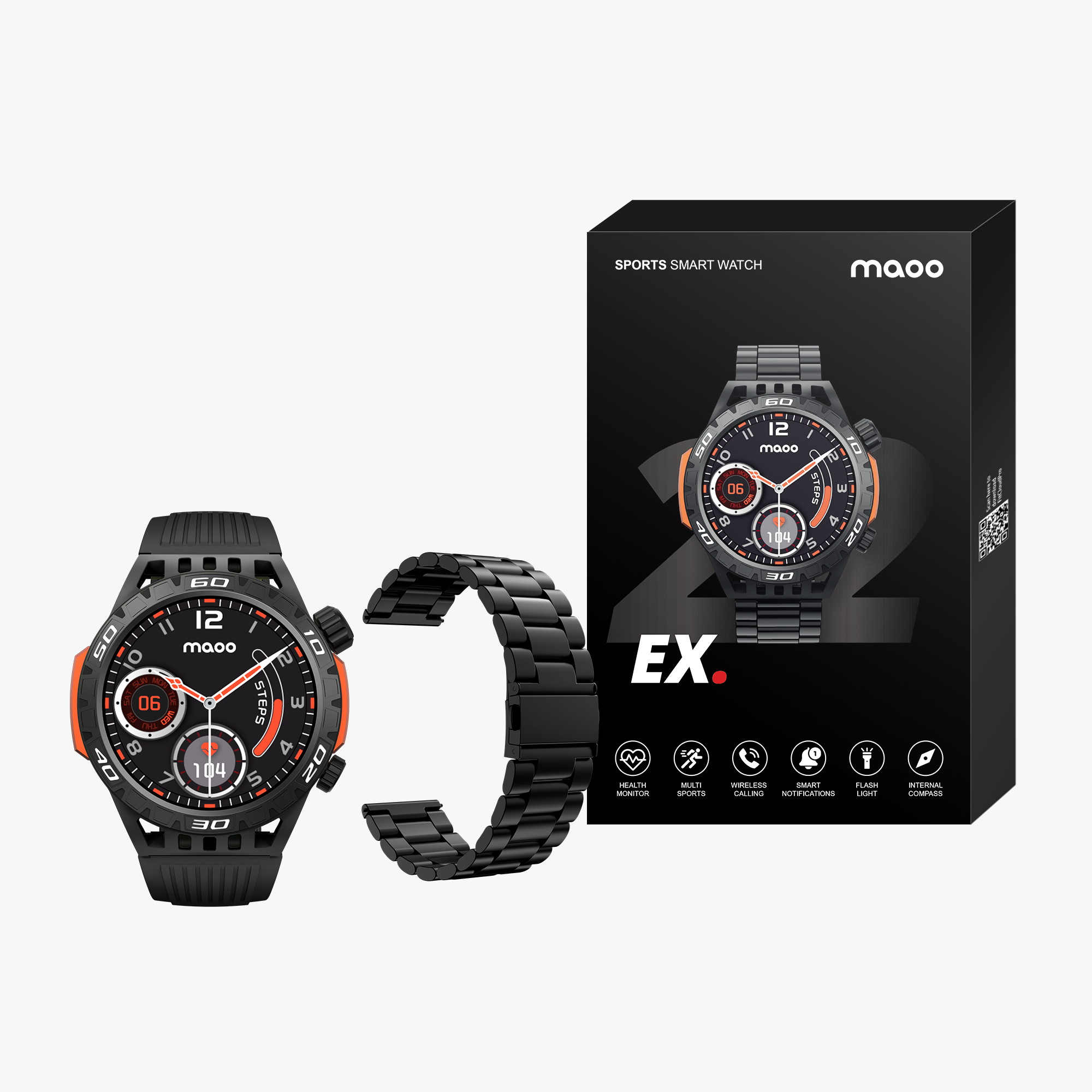 Maoo Explorer smartwatch nero uomo 1,46" 5-7 giorni