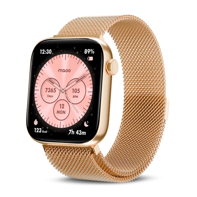 Maoo ProWatch smartwatch rosa oro AMOLED 1,85" battito