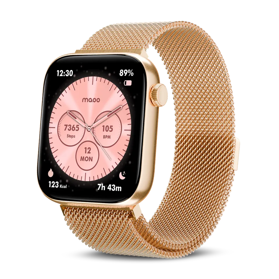 Maoo ProWatch smartwatch rosa oro AMOLED 1,85" battito