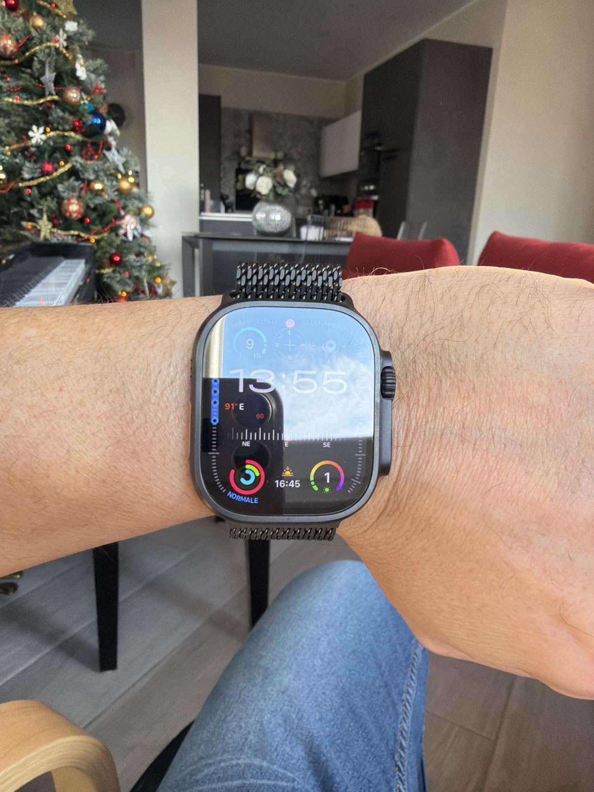 Apple Watch Loop Maglia Milanese 49mm Cinturino titanio Naturale Large