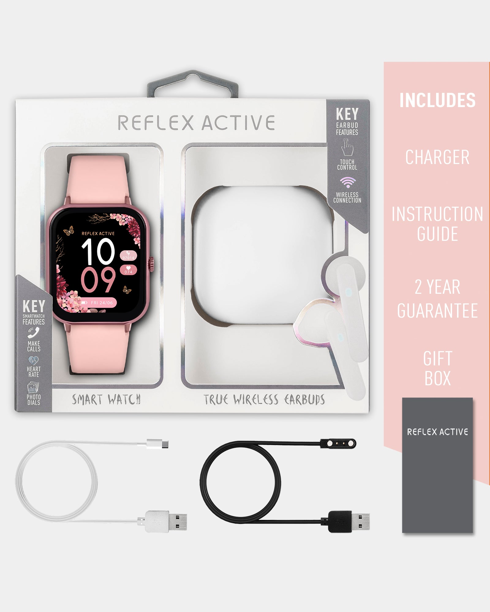 Reflex Active Series 17 RA17-2162-TWS smartwatch rosa auricolari