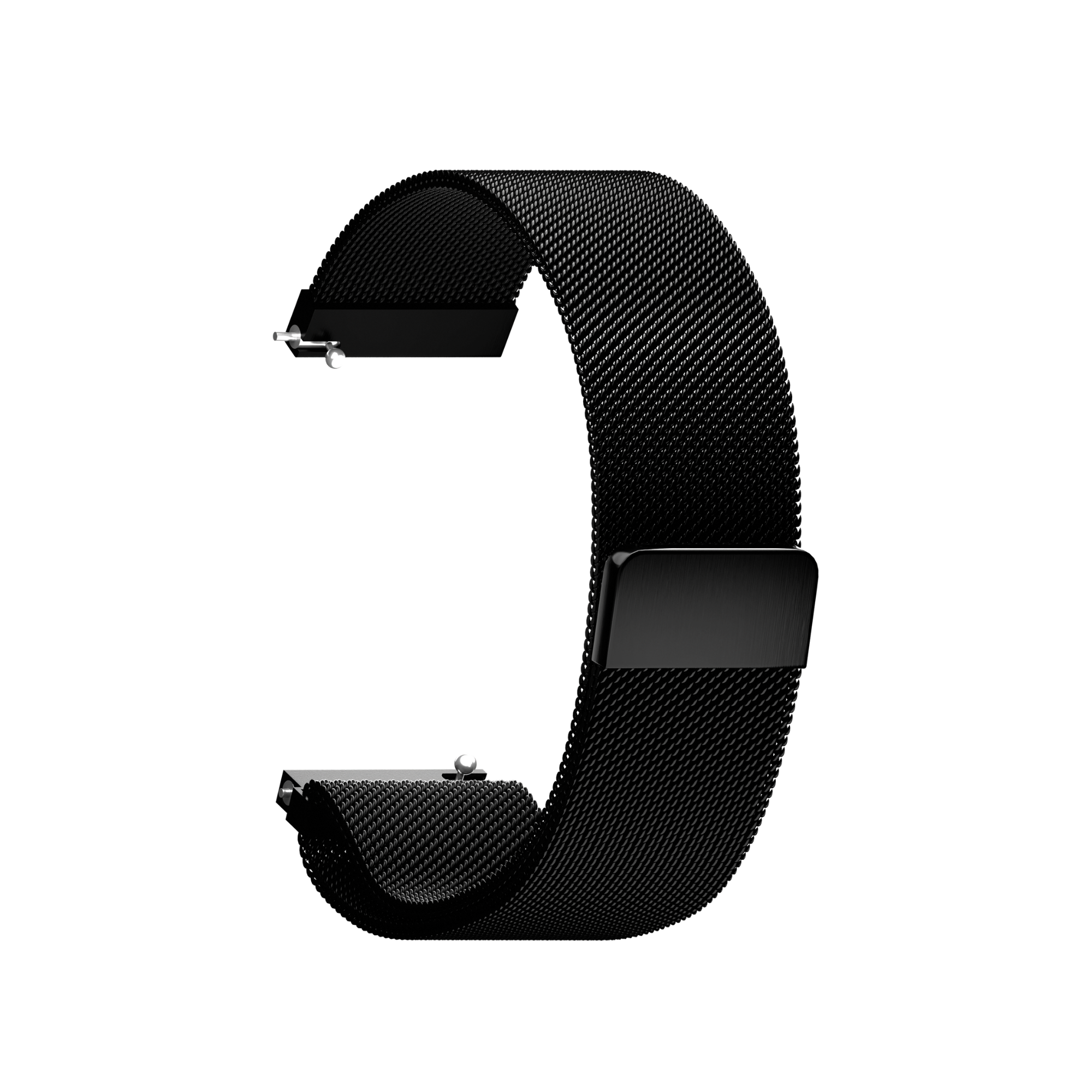 Maoo cinturino milanese nero 20mm maglia metallica