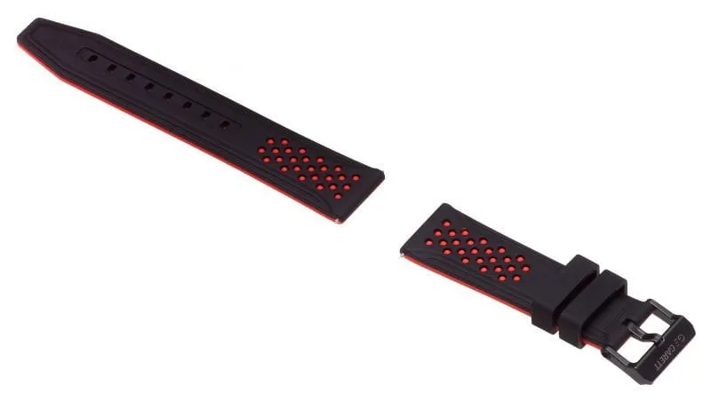 Garett Sport 4 cinturino silicone nero-rosso 22 mm
