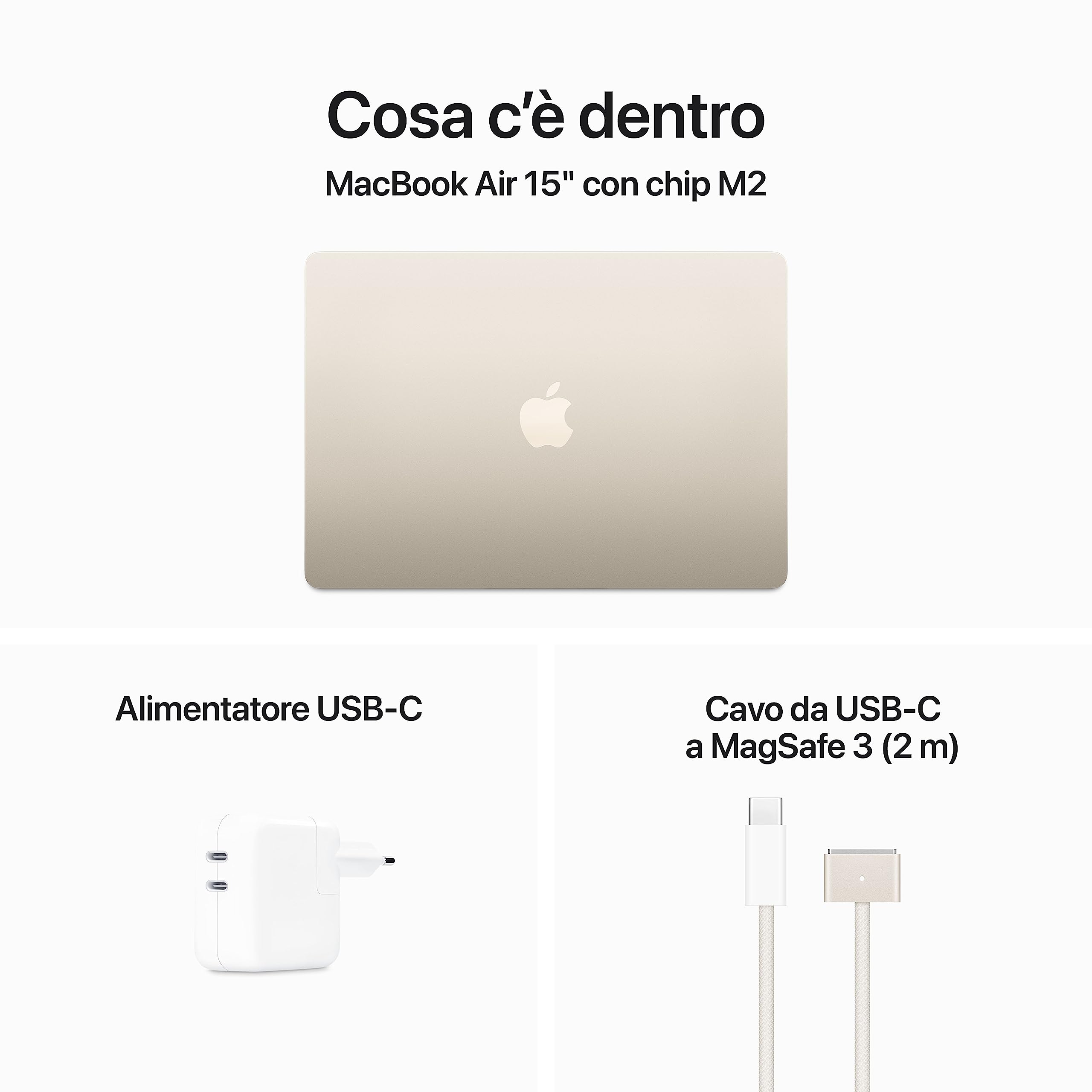 Apple MacBook Air 15,3 M2 8GB 256GB portatile Galassia display Retina