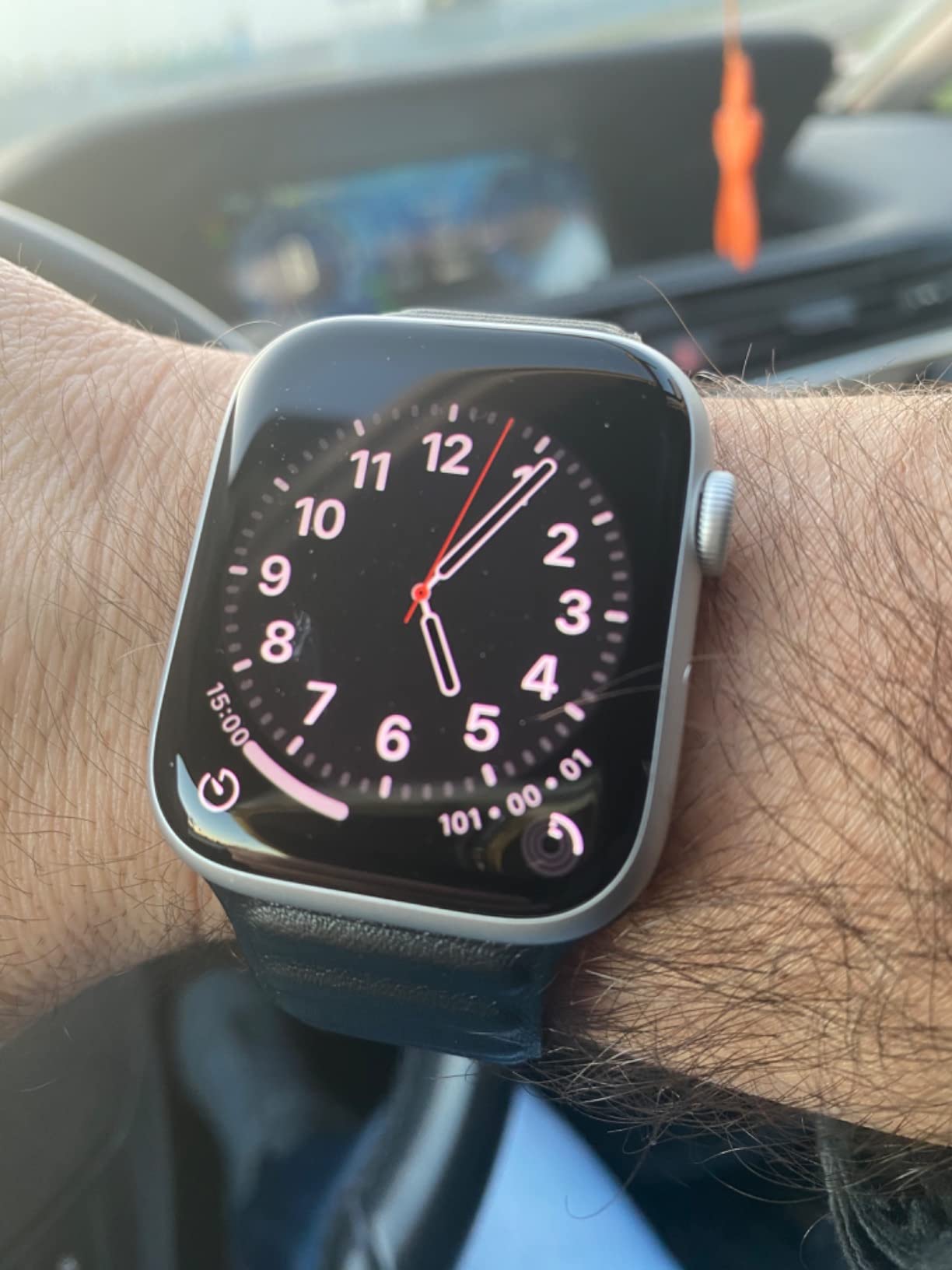 Apple Watch Series 8 GPS 45mm smartwatch argento cinturino bianco ossigeno