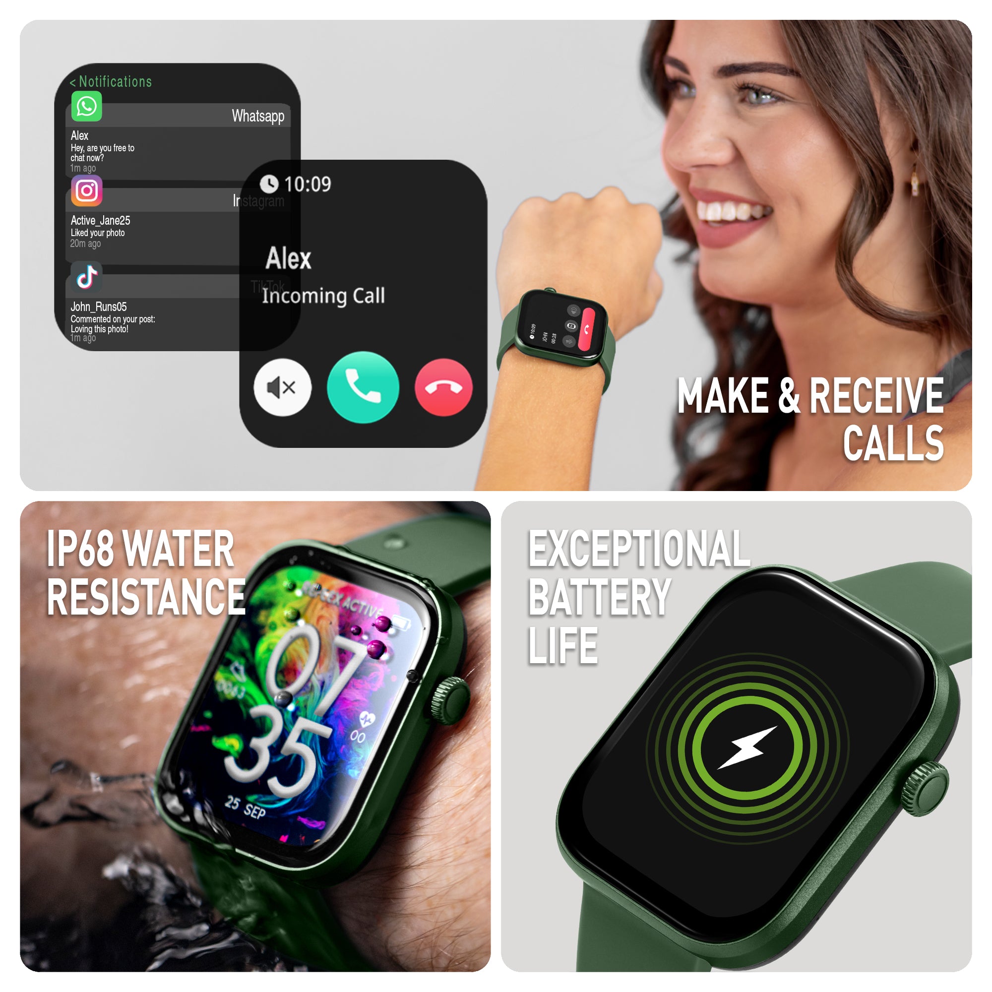 Reflex Active Spectra 300 S Lite smartwatch verde AMOLED GPS