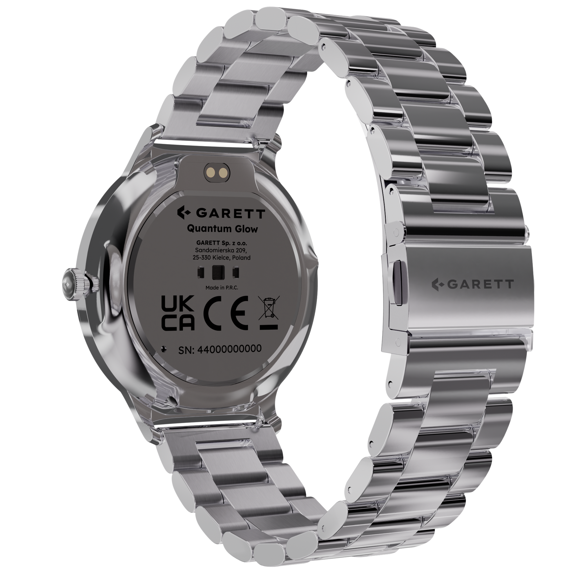 Garett Quantum Glow smartwatch argento acciaio AMOLED