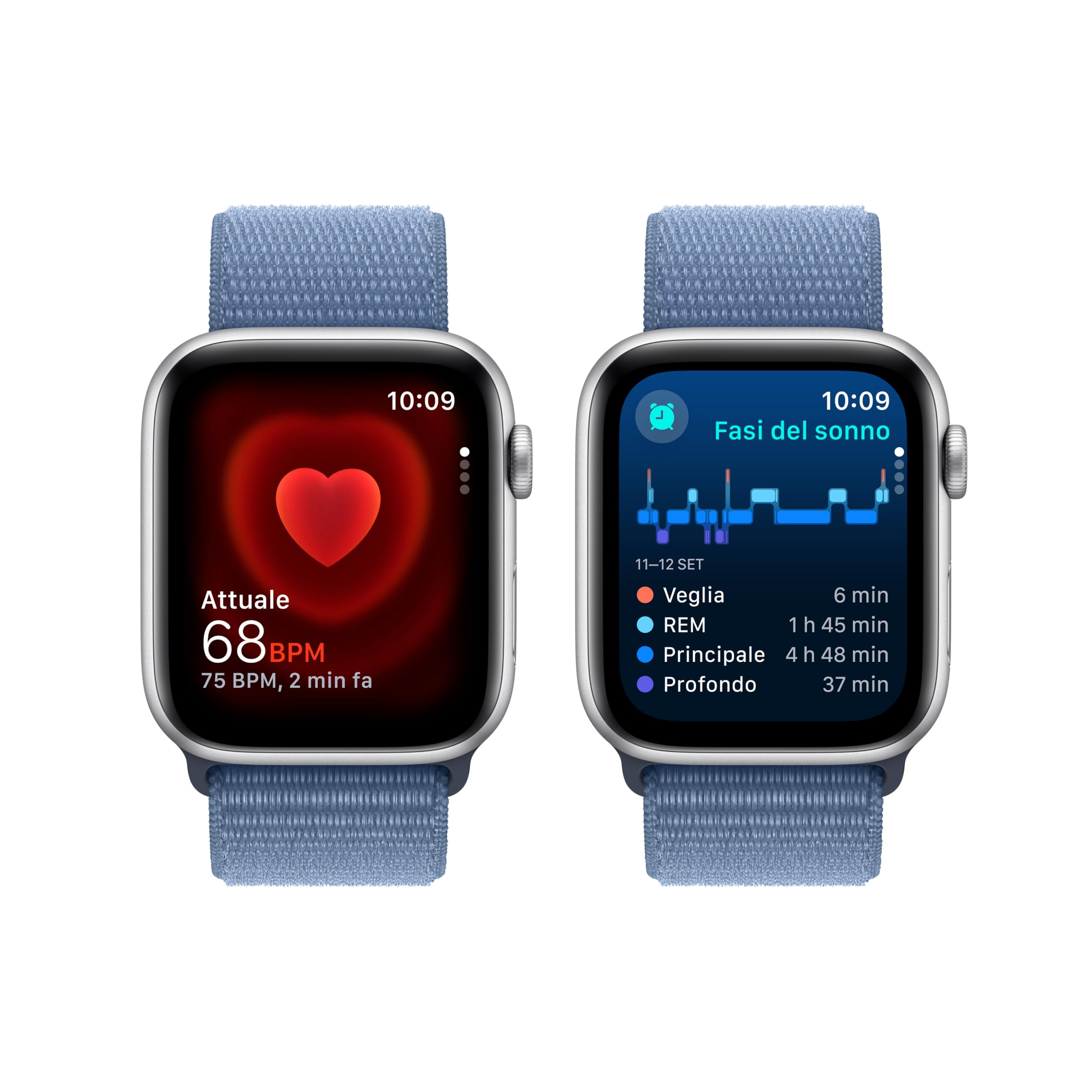 Apple Watch SE 2 Gen 2023 GPS 44 mm Smartwatch Argento Blu Inverno