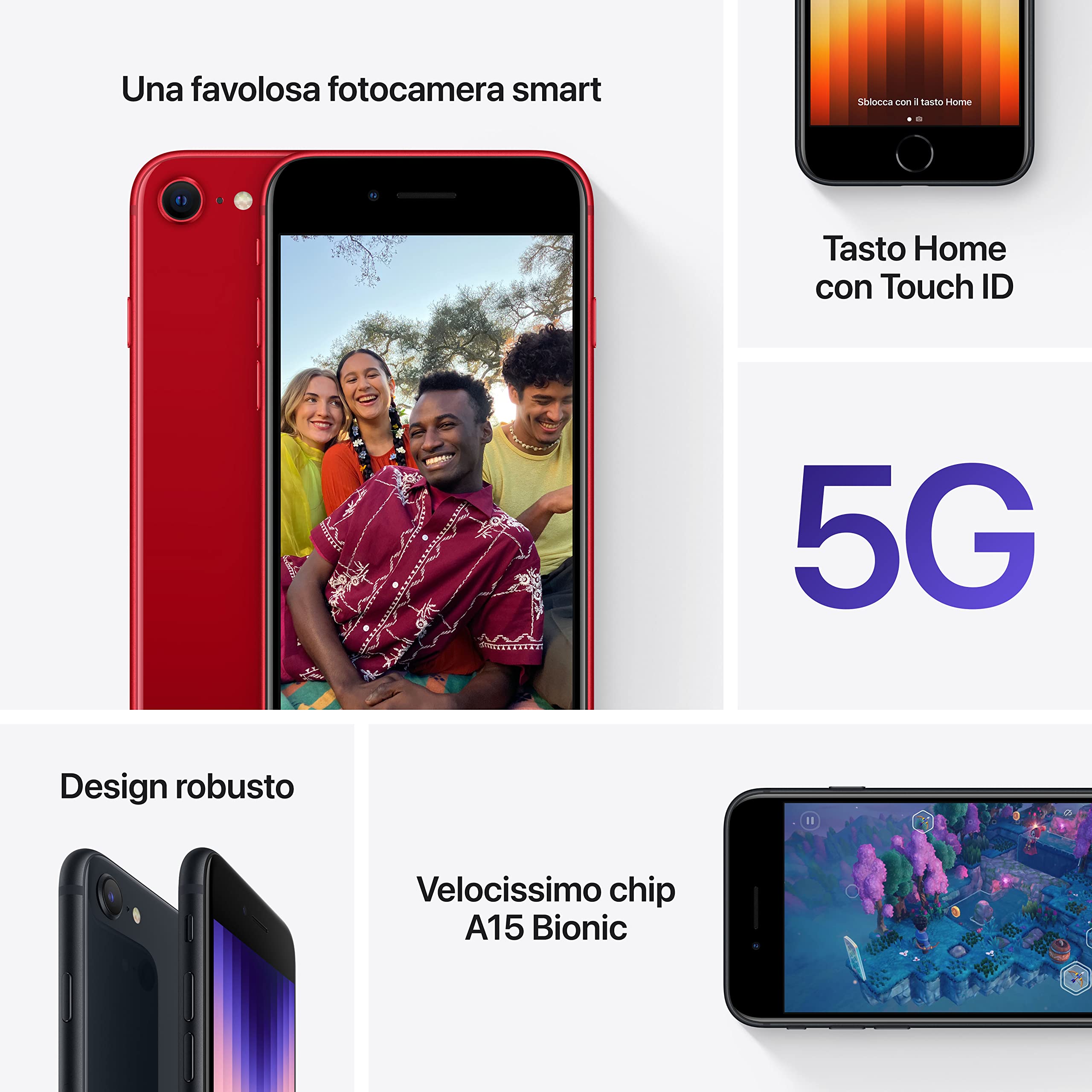 Apple iPhone SE 3a Generazione smartphone 64GB (PRODUCT)RED 5G