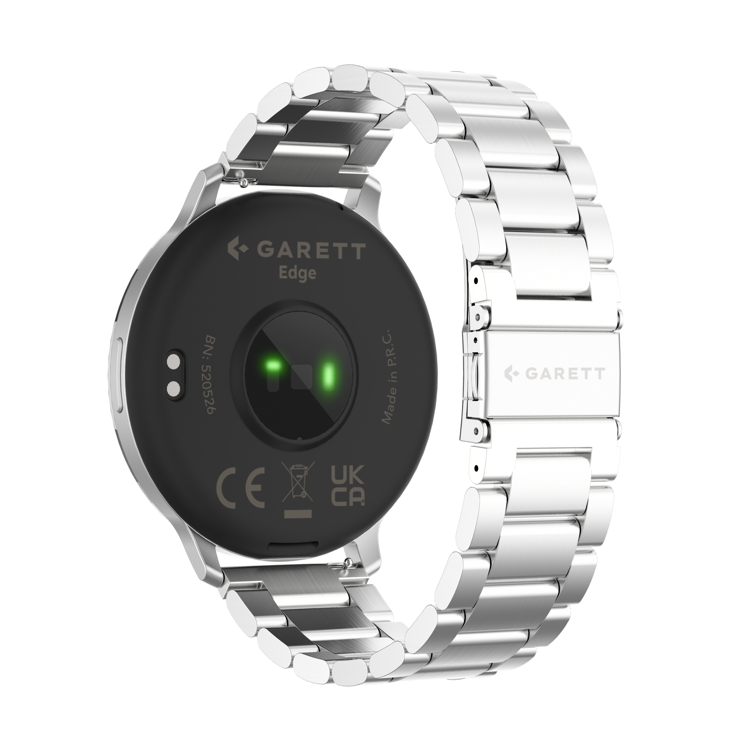 Garett Edge smartwatch argento cinturino pelle AMOLED