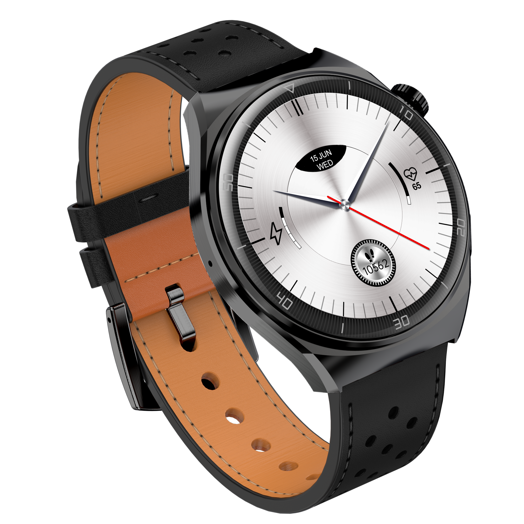 Garett V12 smartwatch nero pelle cinturino AMOLED