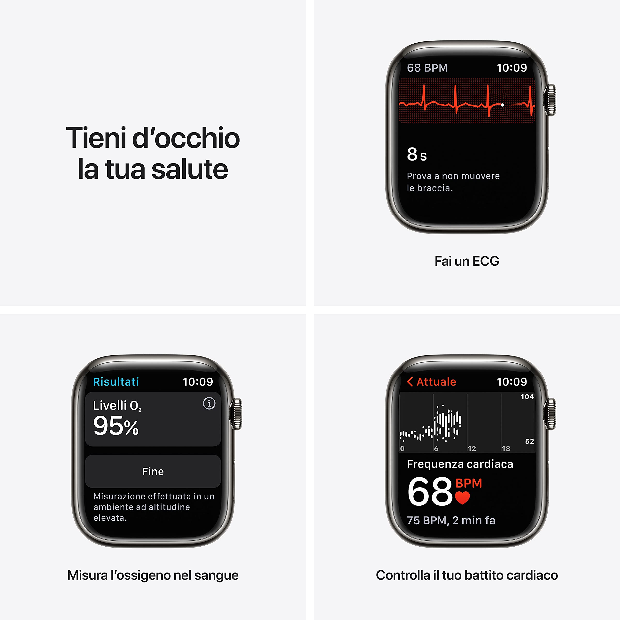 Apple Watch Series 7 smartwatch 45mm Cellular acciaio grafite
