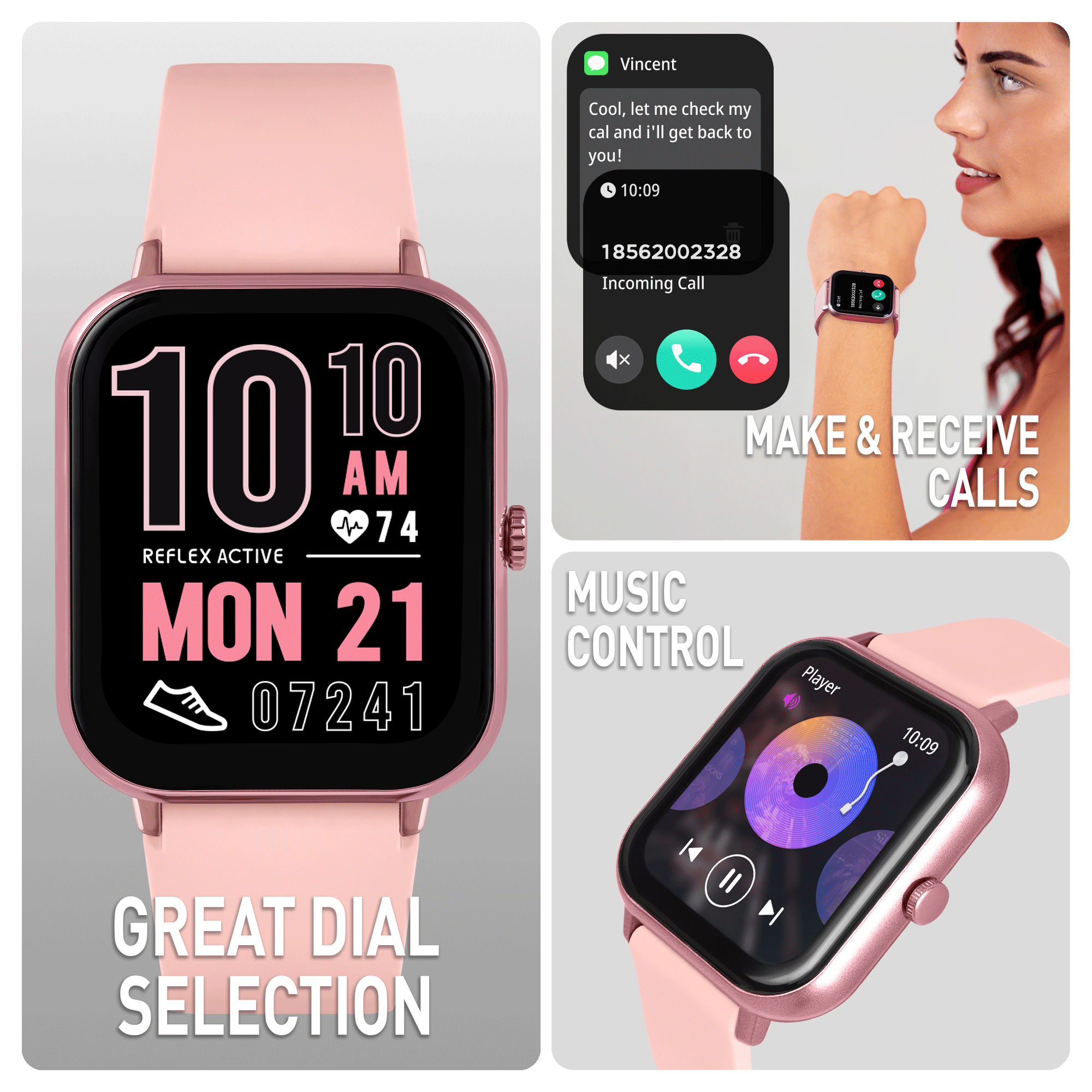 Reflex Active Nexus 100 S Lite Smartwatch Rosa Chiamate Bluetooth