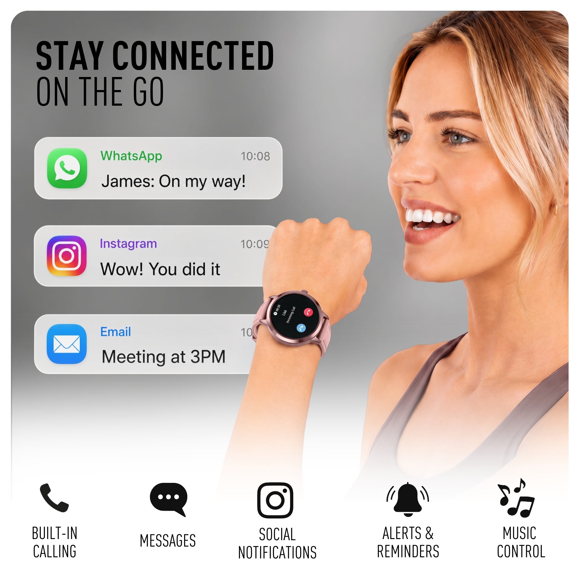 Reflex Active Spectra RA-SP-300R-21 smartwatch rosa AMOLED