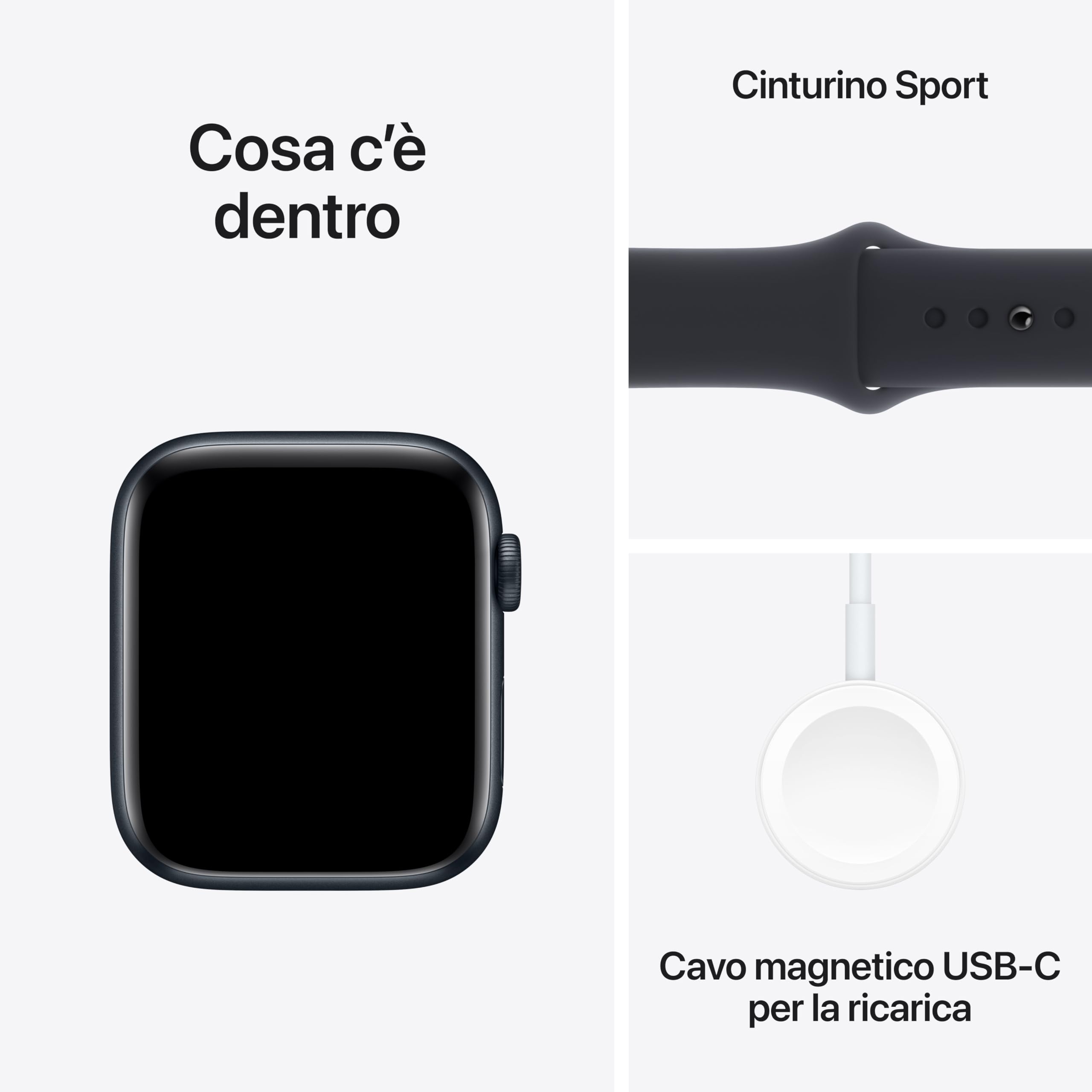 Apple Watch SE 2ª gen GPS 44mm smartwatch mezzanotte sonno