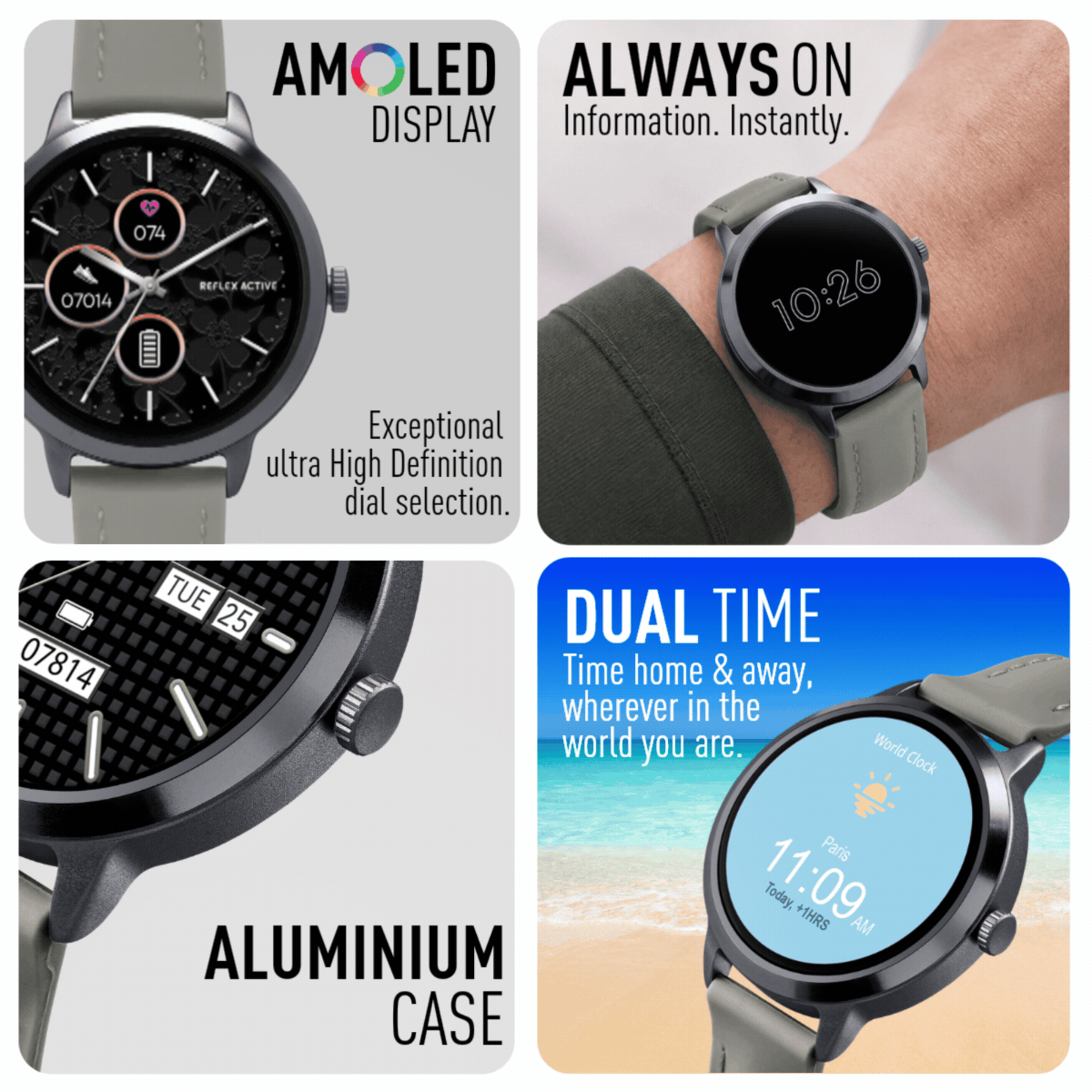 Reflex Active Spectra smartwatch grigio display AMOLED chiamate